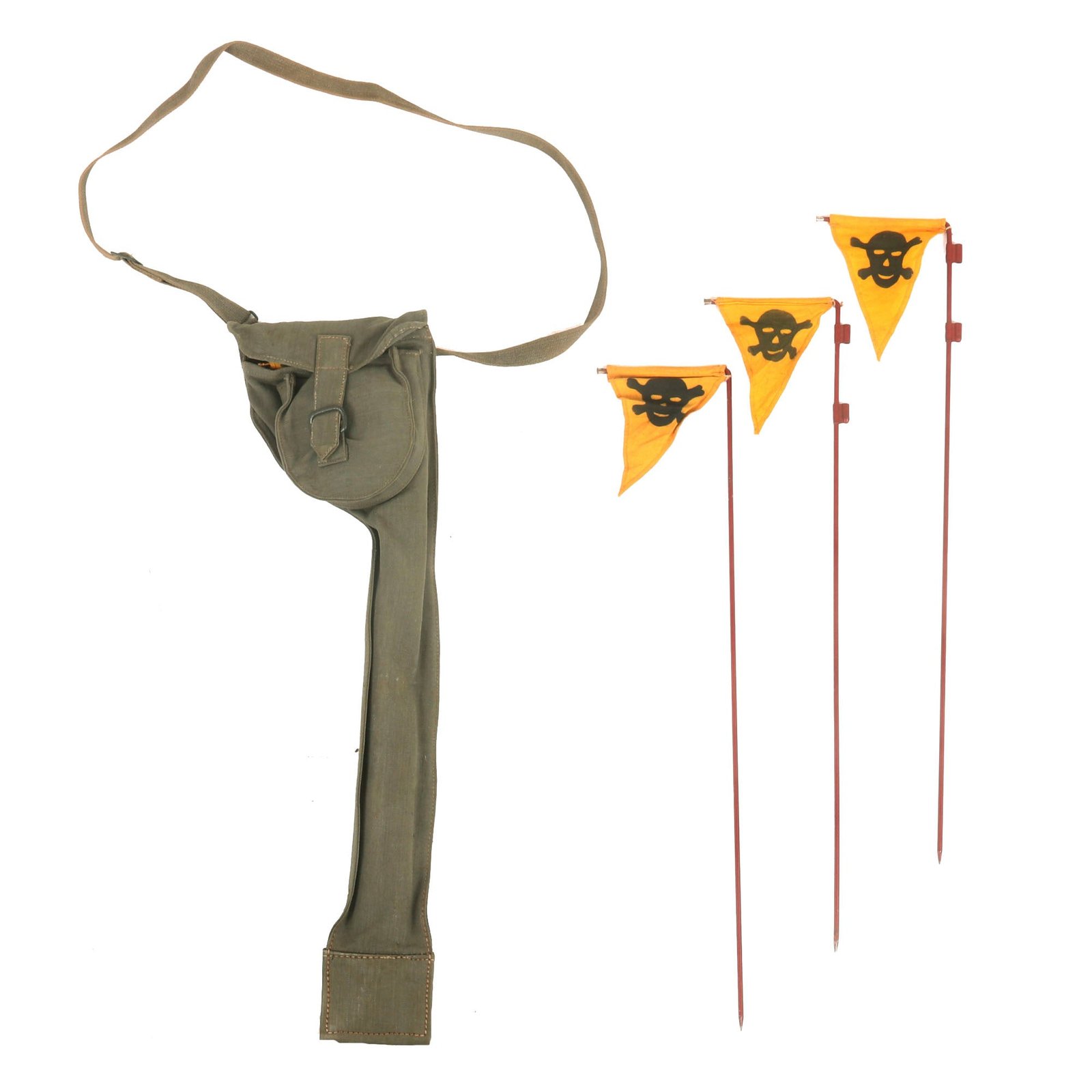 Buy Original German WWII Pioneer Troops Mine & Gas Warning Flag Set with Carry Case | Original Firearms Antique For Sale