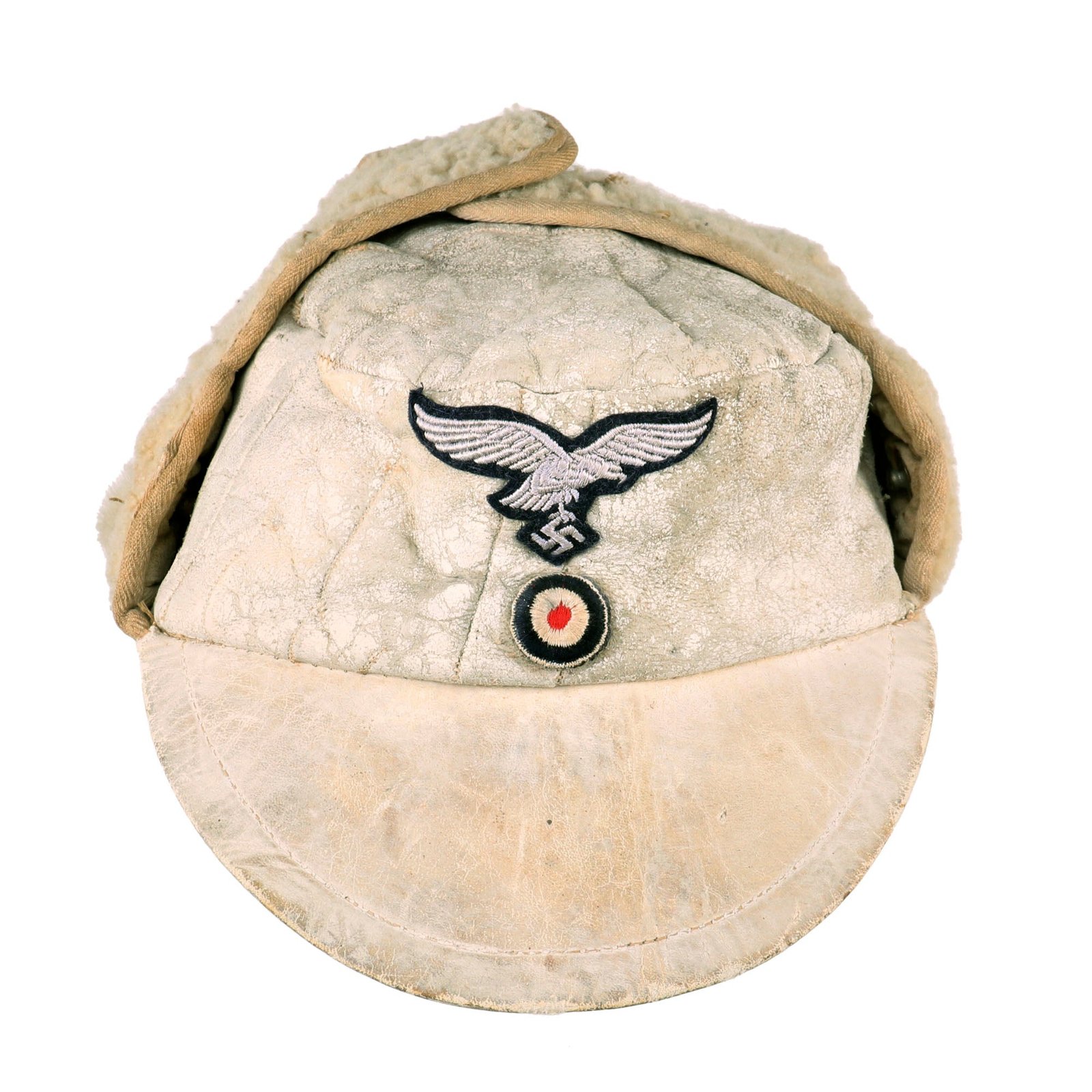 Buy Original German WWII Eastern Front Luftwaffe M43 Pelzmütze Winter Sheepskin Fur Field Cap - Size 56 | Original Firearms Antique For Sale