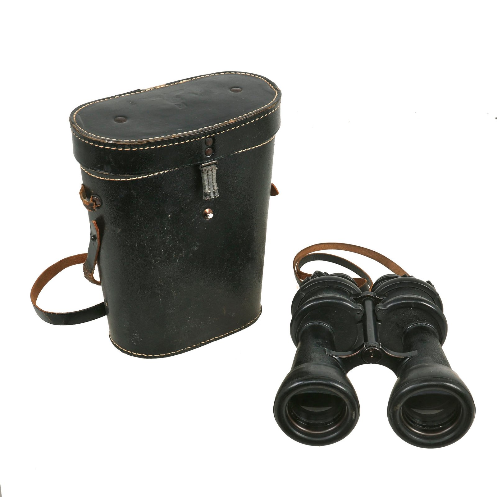 Buy Original German WWII Kriegsmarine Navy U-Boat 7x50 Binoculars by Ernst Leitz with Original Straps & Rubber Fittings in 1944 Dated Case | Original Firearms Antique For Sale