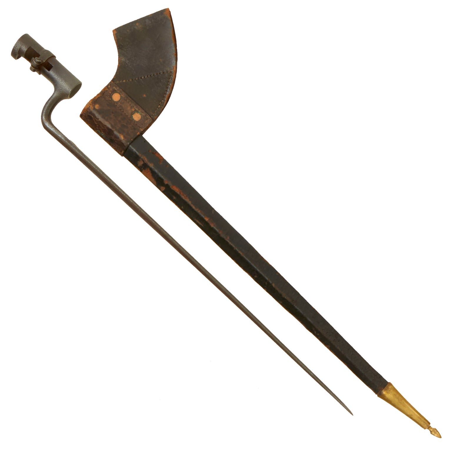 Buy Original U.S. Civil War Springfield Rifled Musket Model 1855/61/63 Socket Bayonet with Scabbard | Original Firearms Antique For Sale