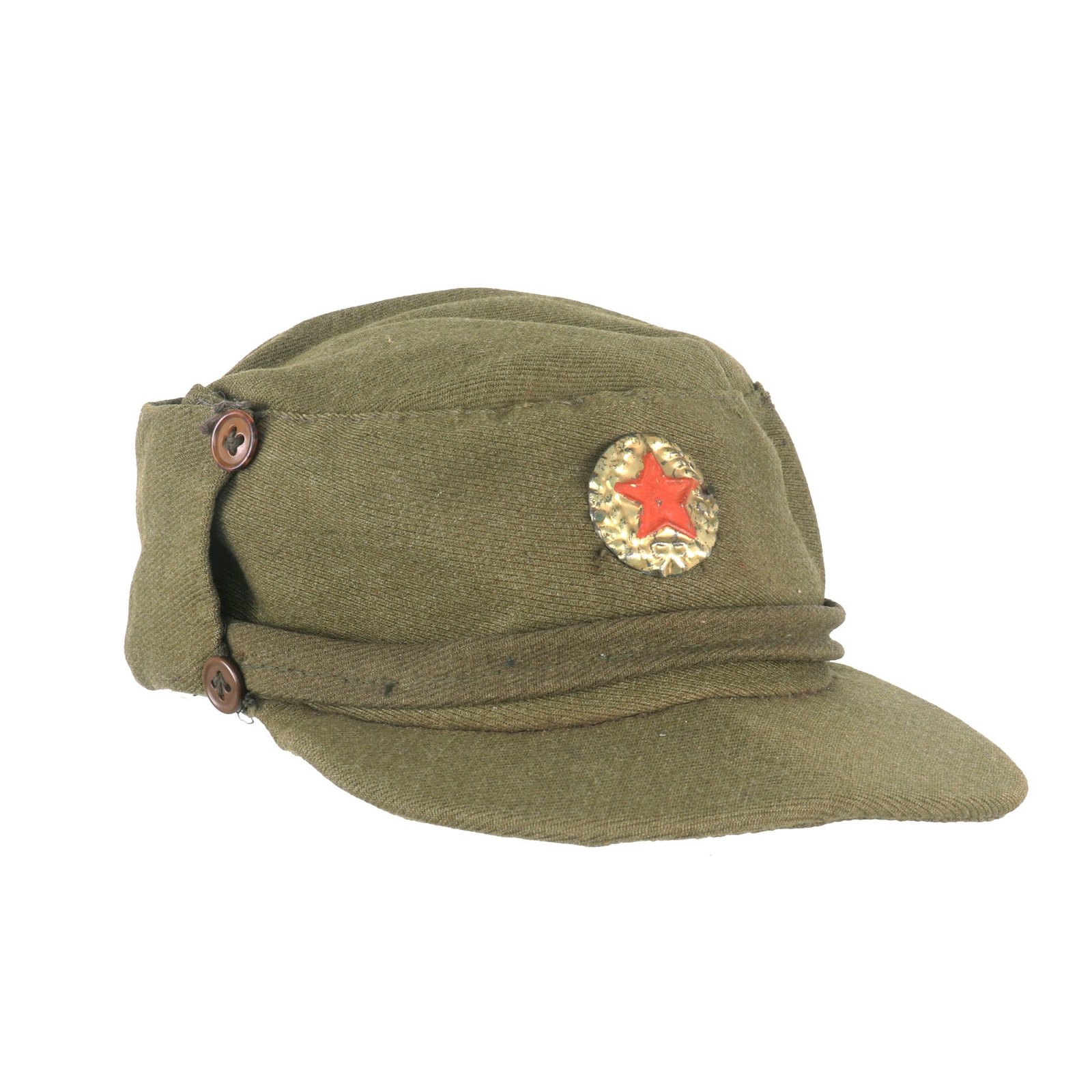 Buy Original U.S. Korean War Captured Korean People’s Army KPA Officer’s Field Cap with Crude Insignia | Original Firearms Antique For Sale