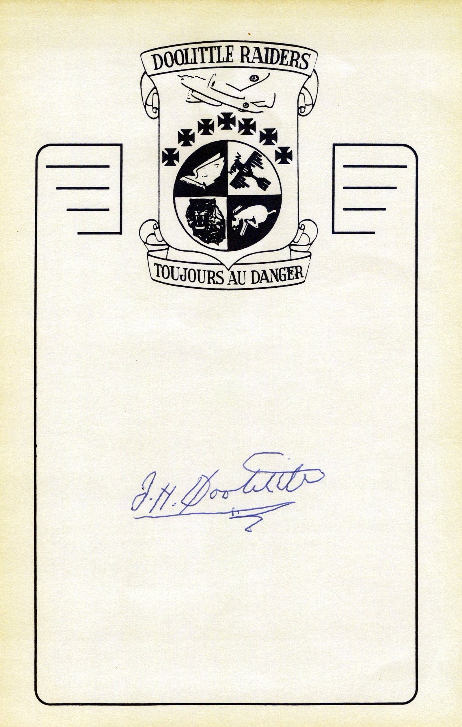 Buy Original U.S. WWII Medal of Honor Recipient James H. Doolittle Signature | Original Firearms Antique For Sale