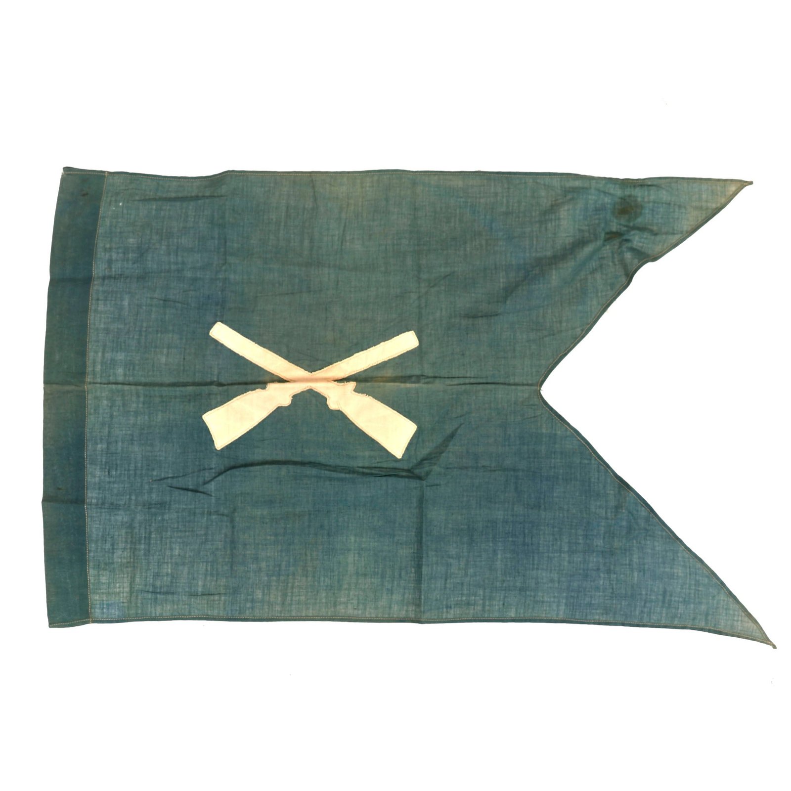 Buy Original U.S. WWII Army Blue Infantry Swallowtail Guidon Pennant - 18 x 28” | Original Firearms Antique For Sale