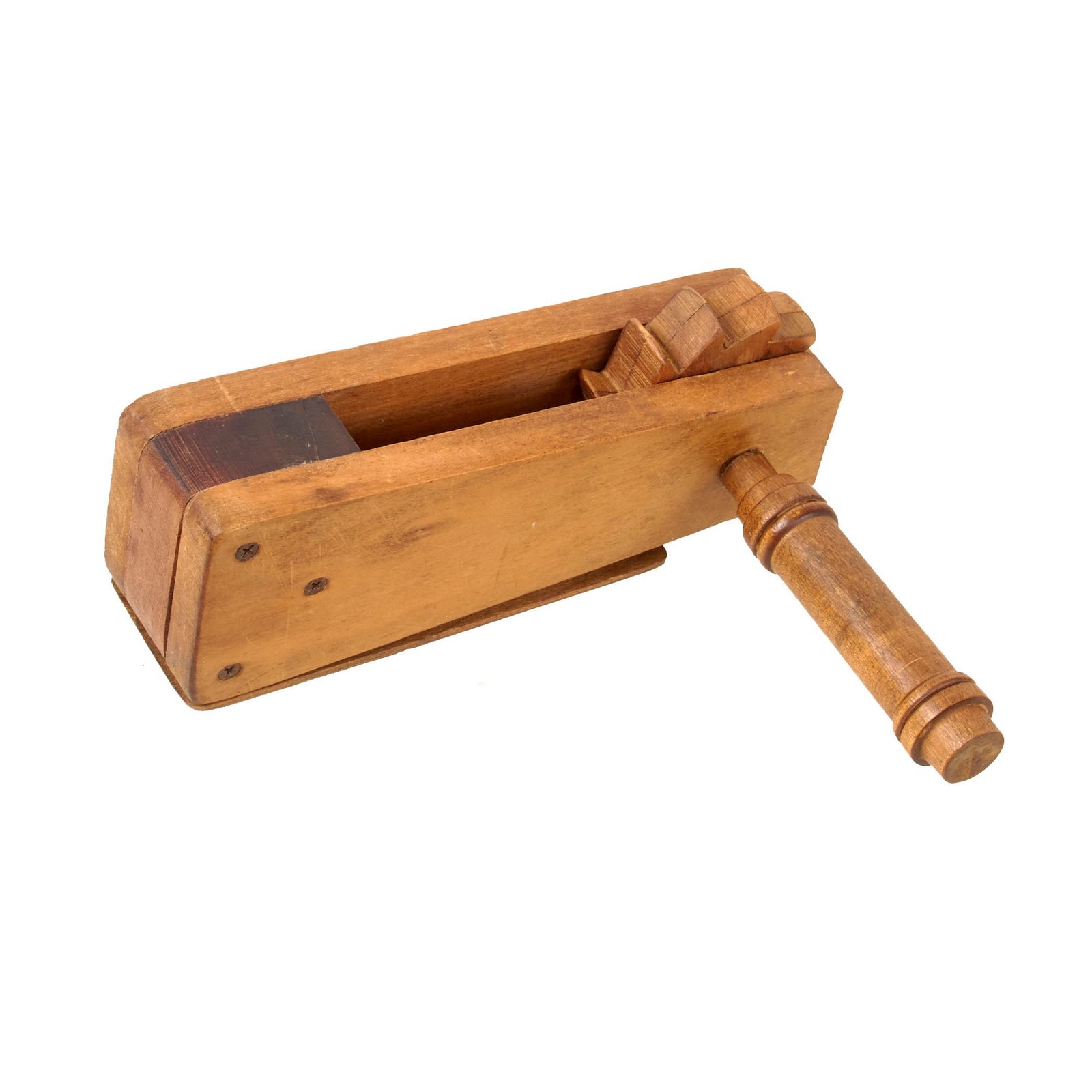 Original U.S. WWI Wooden Gas Alarm Rattle - Unmarked