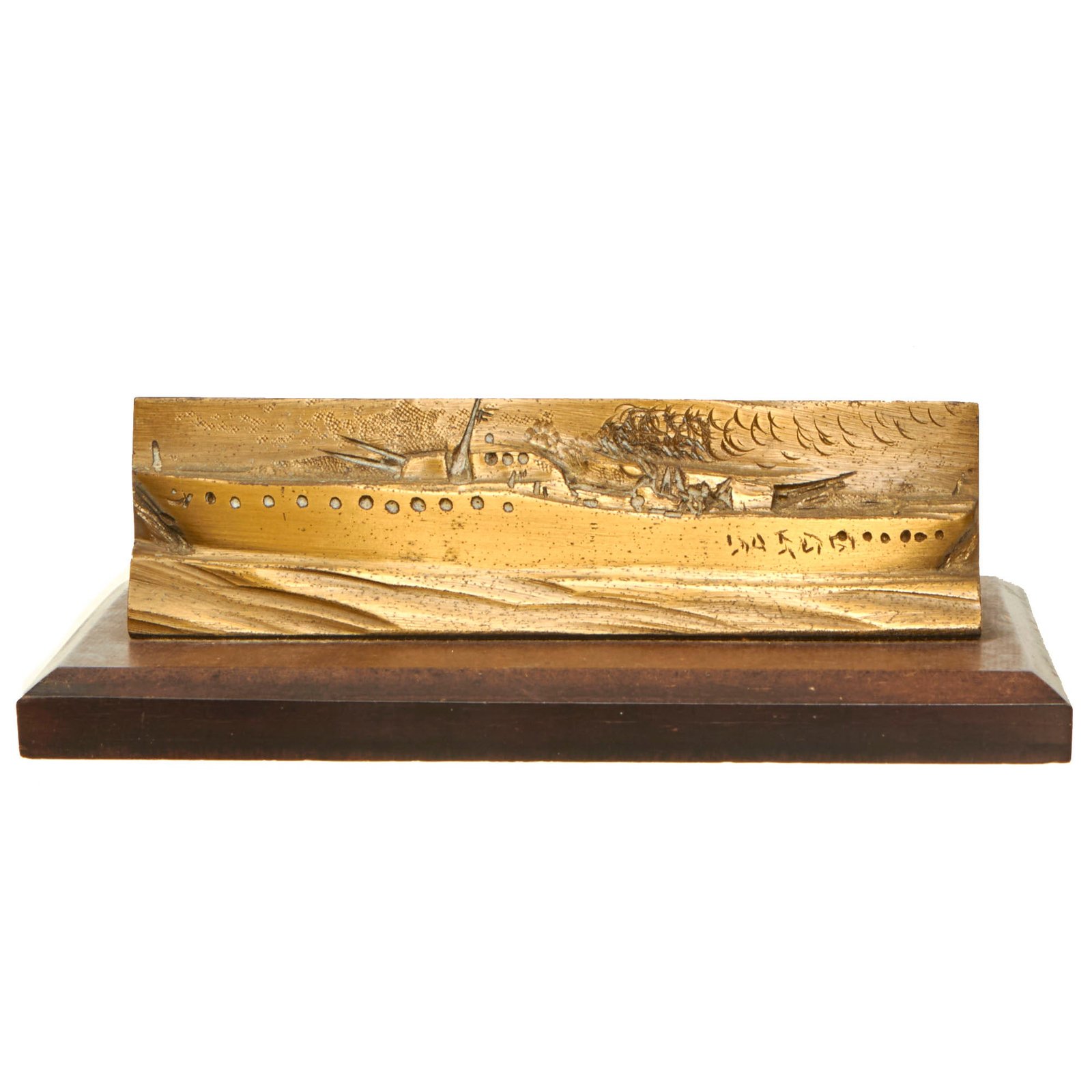 Buy Original Imperial Japanese WWII U.S. Ship Trench Art with Bakelite Base | Original Firearms Antique For Sale
