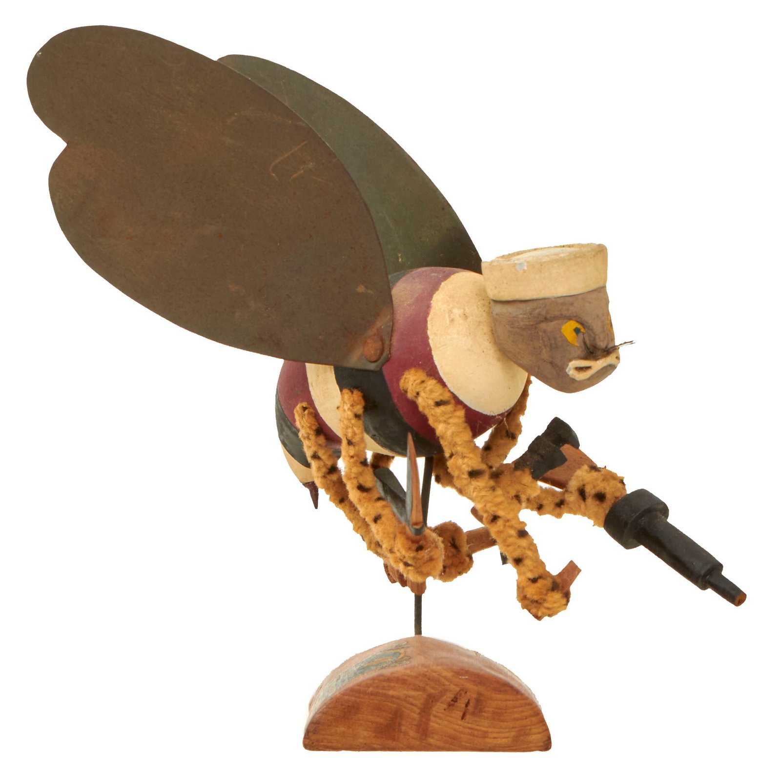 Buy Original U.S. WWII Navy Seabeas Construction Battalion Trench Art Model on Base | Original Firearms Antique For Sale