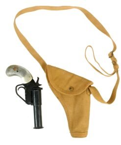 Buy Original British WWII Webley No.1 Mk.5 Flare Signal Pistol with Aluminum Grip & Canvas Holster | Original Firearms Antique For Sale