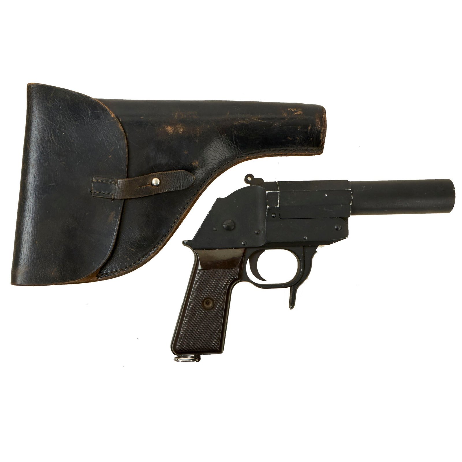 Buy Original German Post-WWII LP1 East German Flare Pistol with Holster - Serial 12968 | Original Firearms Antique For Sale