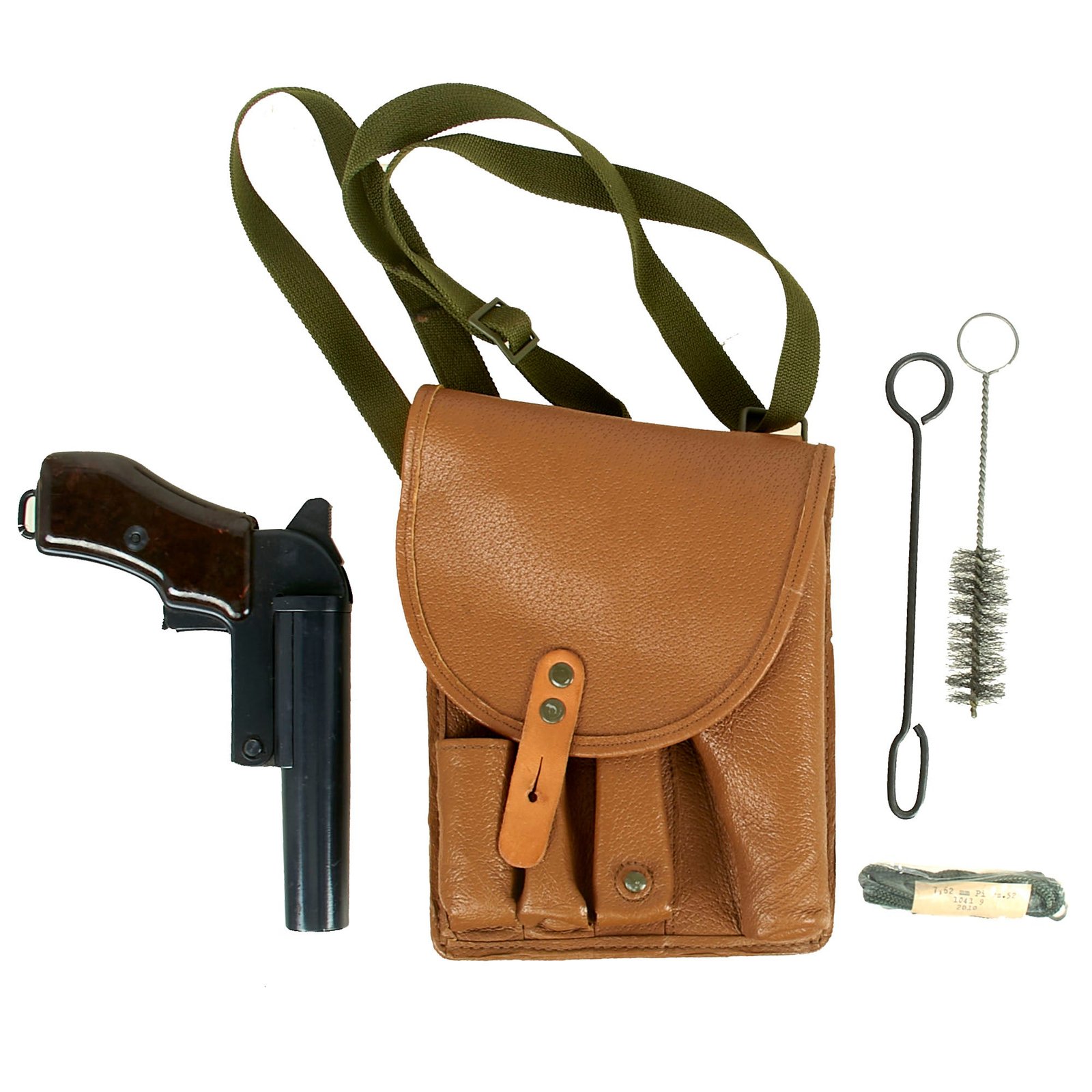 Buy Original Czech Cold War Era Model VZ 44/67 Flare Gun with Carrying Pouch - Copy of Soviet SPSh-44 Flare Gun - Dated 1968 | Original Firearms Antique For Sale