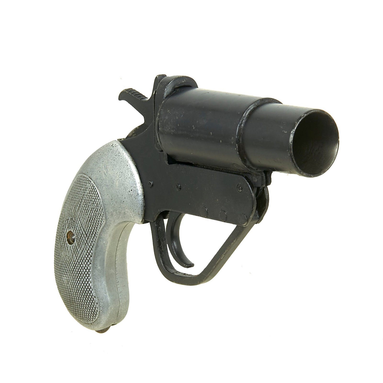 Buy Original British WWII Webley No.1 Mk.5 Flare Signal Pistol with Aluminum Grip & Cut-Down Barrel - Serial 029699 | Original Firearms Antique For Sale