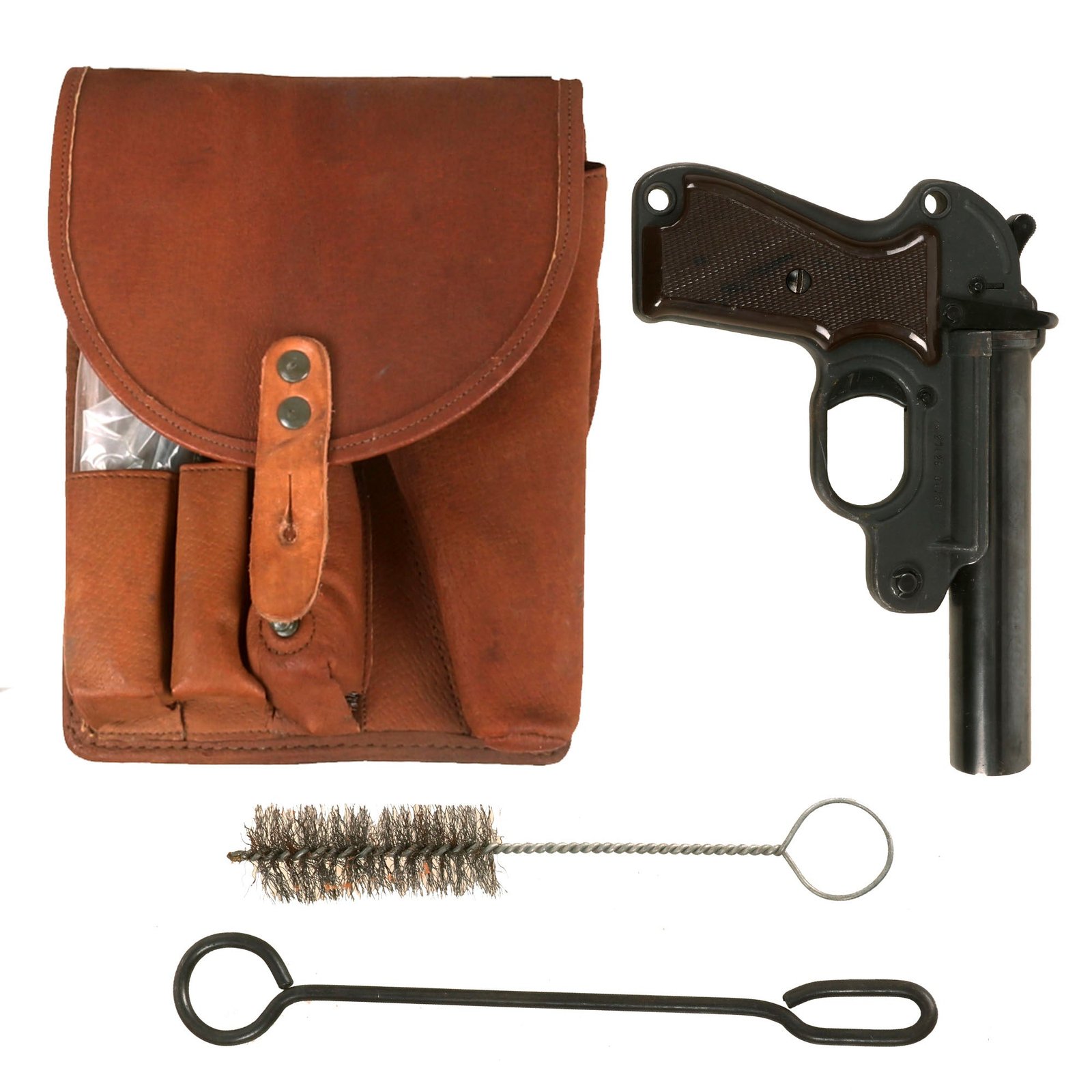 Buy Original West German M/61 Leuchtpistol 26.5mm Signal Flare Pistol by Geco with Holster & Cleaning Rod - Dated 1964 | Original Firearms Antique For Sale
