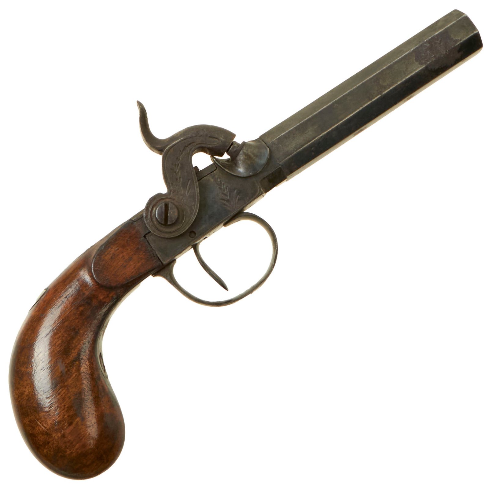 Buy Original Victorian Era Belgian Side Hammer Percussion Boot Pistol with Bag Grip & Liège Proofs - Circa 1850 | Original Firearms Antique For Sale
