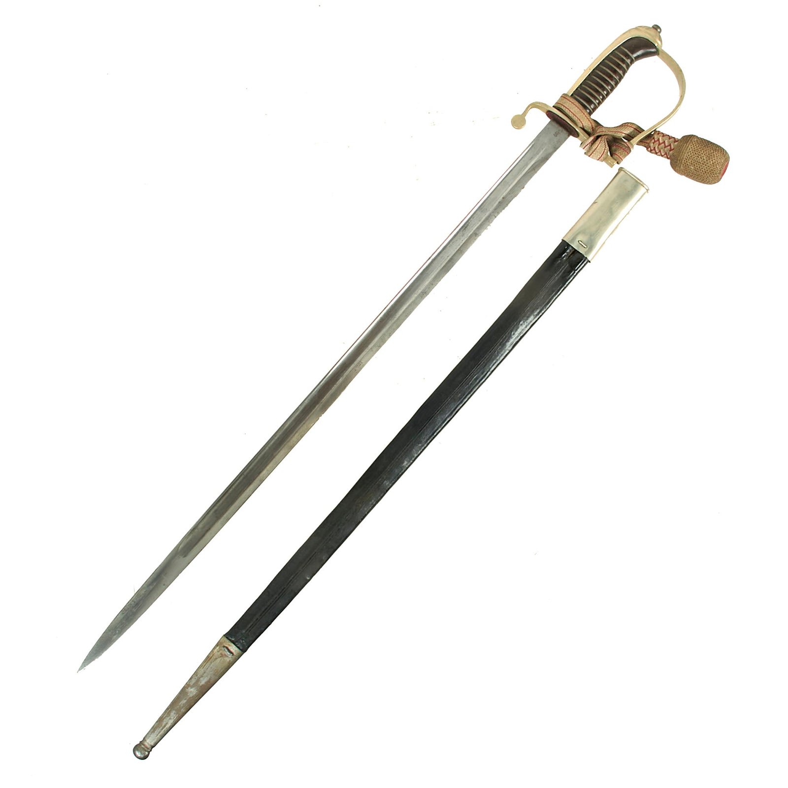Buy Original Danish WWI German-Made Short Sword & Scabbard with Knot by E. & F. Hörster of Solingen - Dated 1917 | Original Firearms Antique For Sale