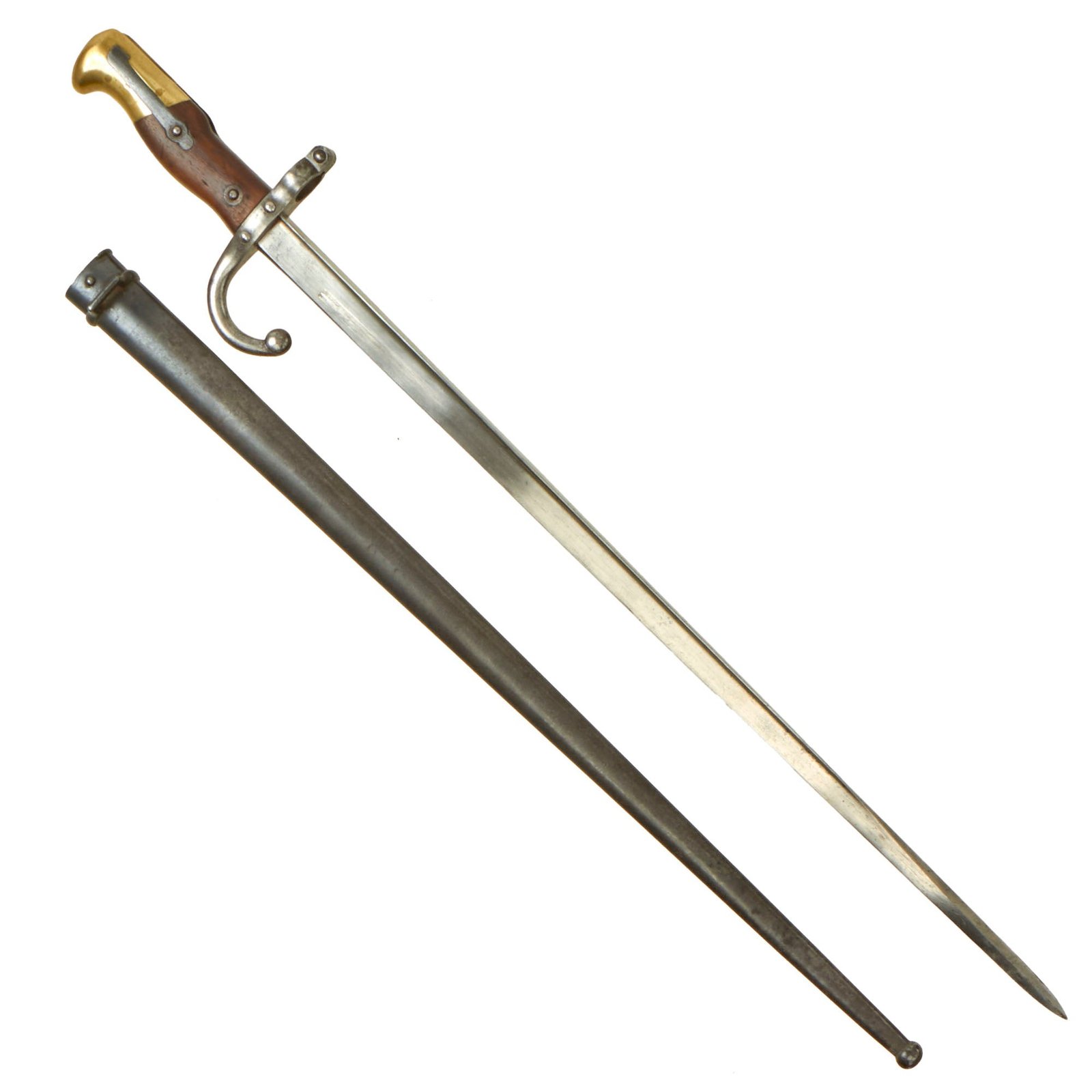 Buy Original French M1874 Gras Bayonet by d'Armes de Châtellerault with Scabbard- Dated 1879 - Matching Serial Numbers | Original Firearms Antique For Sale