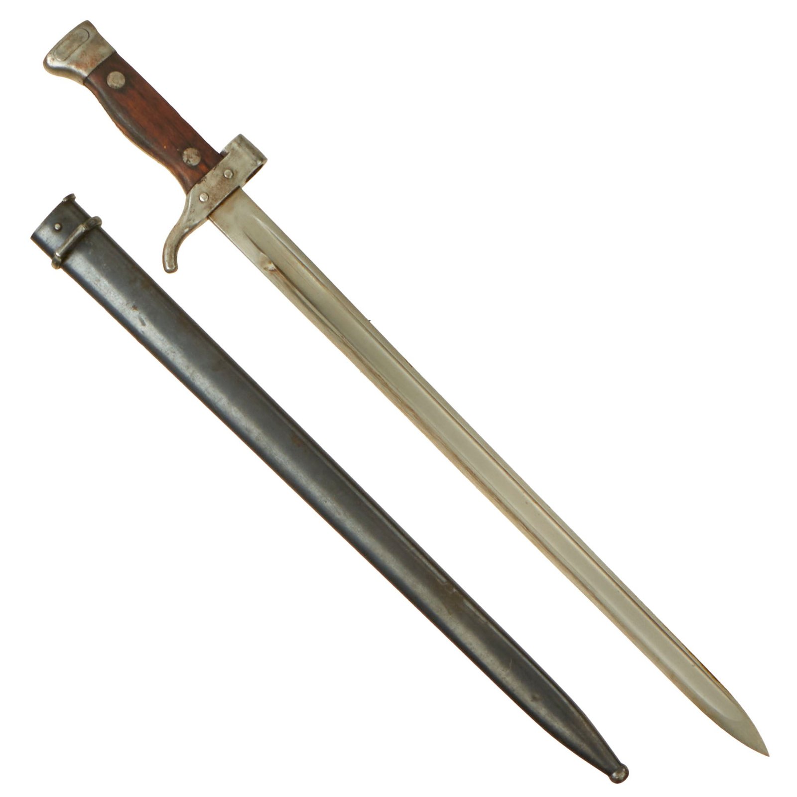 Buy Original French WWI Era M1892 Sword Bayonet and Scabbard For The 8mm Mannlicher-Berthier M1890 Carabine de Cavalerie (Cavalry Carbine) | Original Firearms Antique For Sale