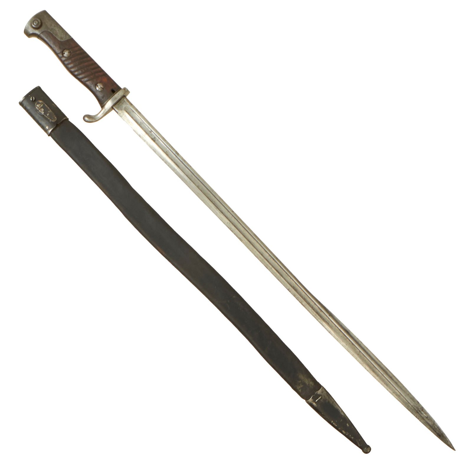 Buy Original German WWI M1898 n/A Gew 98 Seitengewehr Bayonet by Simson & Co. with Scabbard Unit Marked to Infanterie-Regiment Nr. 74 | Original Firearms Antique For Sale
