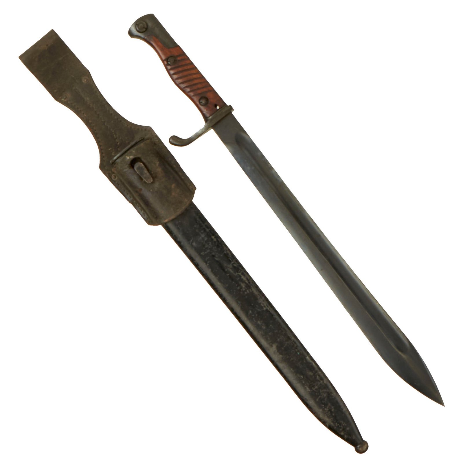Buy Original German WWI Bavarian Marked M1898/05 n/A Butcher Bayonet by Fichtel & Sachs with Scabbard & Frog - 1920 Dated Crossguard | Original Firearms Antique For Sale