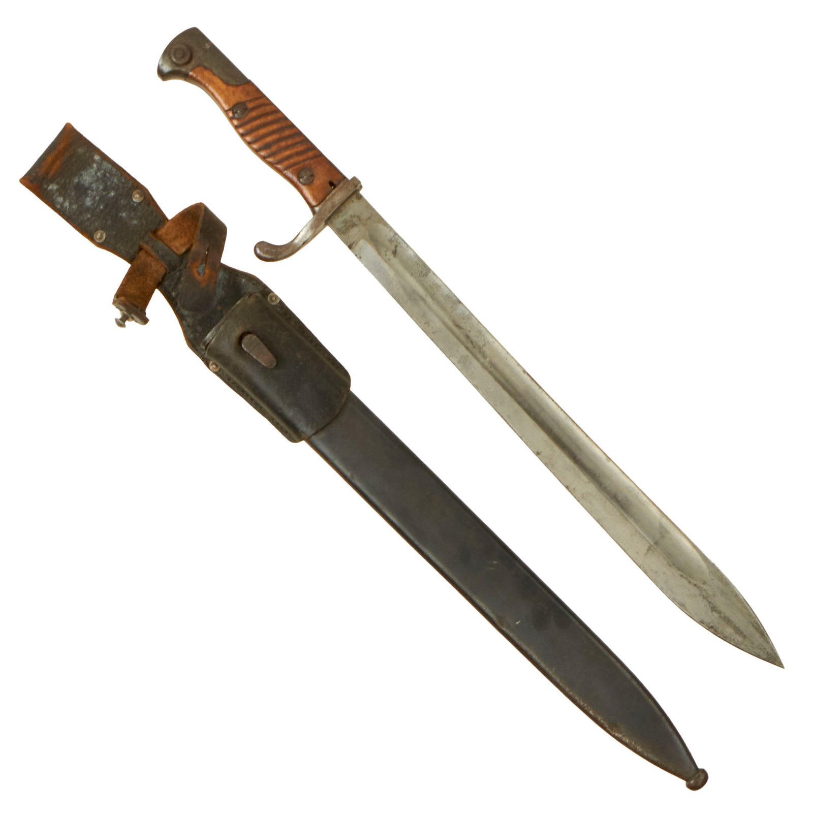 Buy Original German WWI M1898/05 n/A Butcher Bayonet by Weyersberg Kirschbaum & Cie with Scabbard & WWII Frog - Dated 1915 | Original Firearms Antique For Sale
