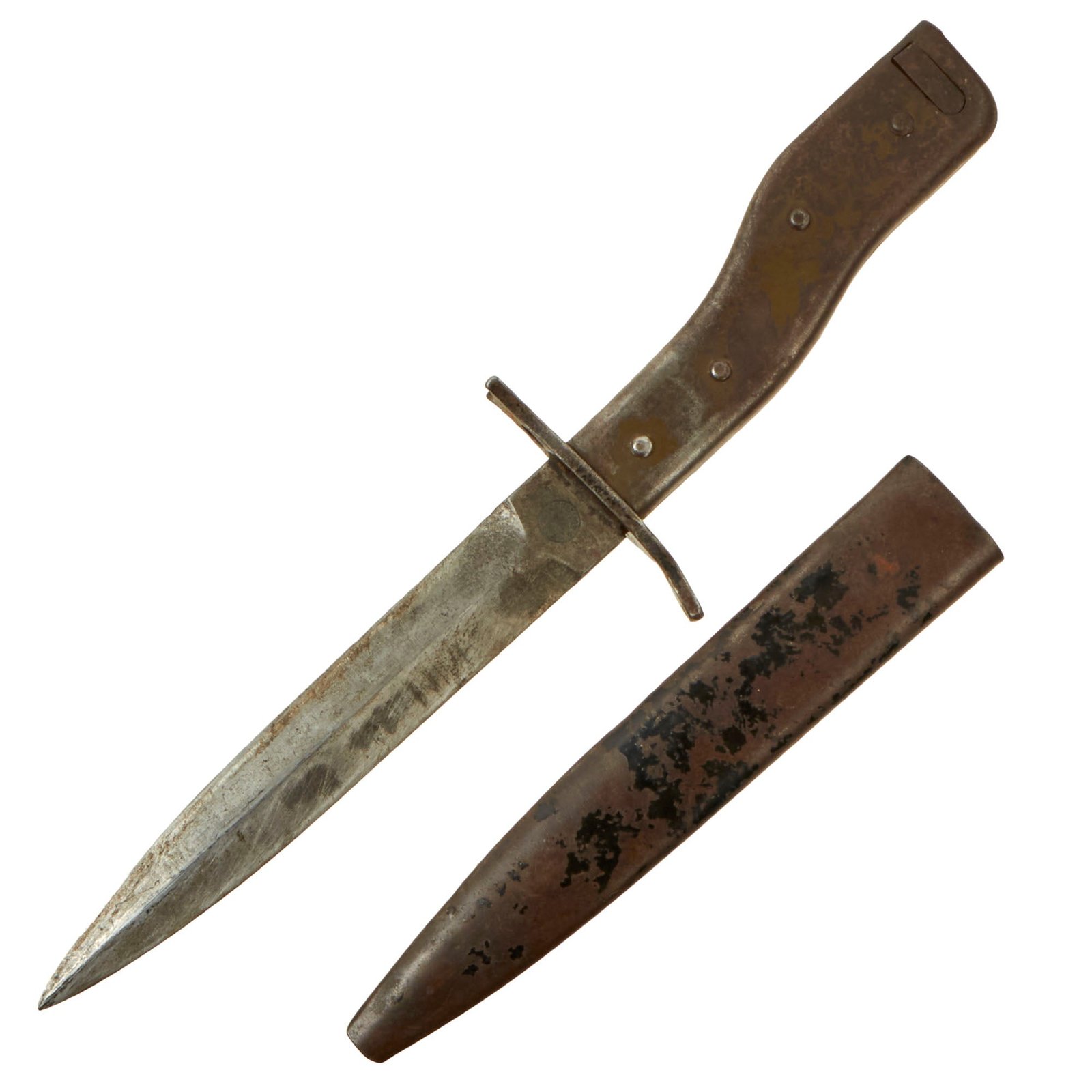 Buy Original Imperial German WWI DEMAG Crank Handle Ersatz Trench Knife Bayonet with Scabbard - Missing Belt Loop | Original Firearms Antique For Sale