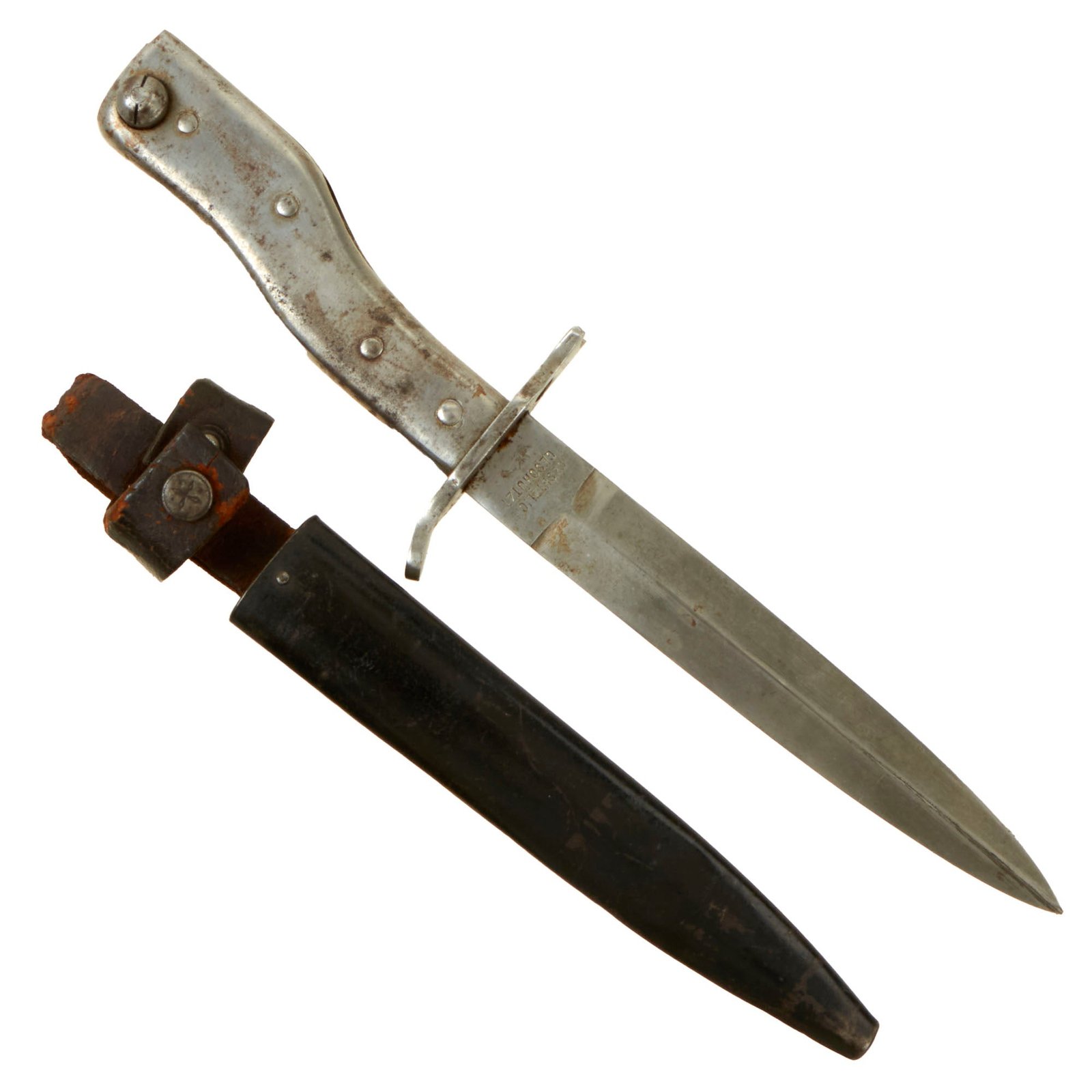 Buy Original Imperial German WWI DEMAG Crank Handle Ersatz Trench Knife Bayonet with Scabbard | Original Firearms Antique For Sale