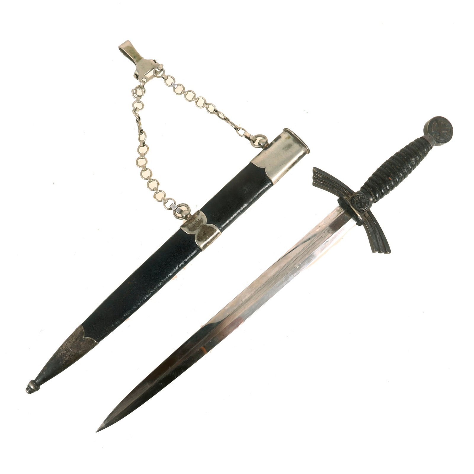 Buy Original German WWII Early 1st Model Luftwaffe Dagger by Carl Eickhorn with Scabbard & Belt Hanger Chain | Original Firearms Antique For Sale