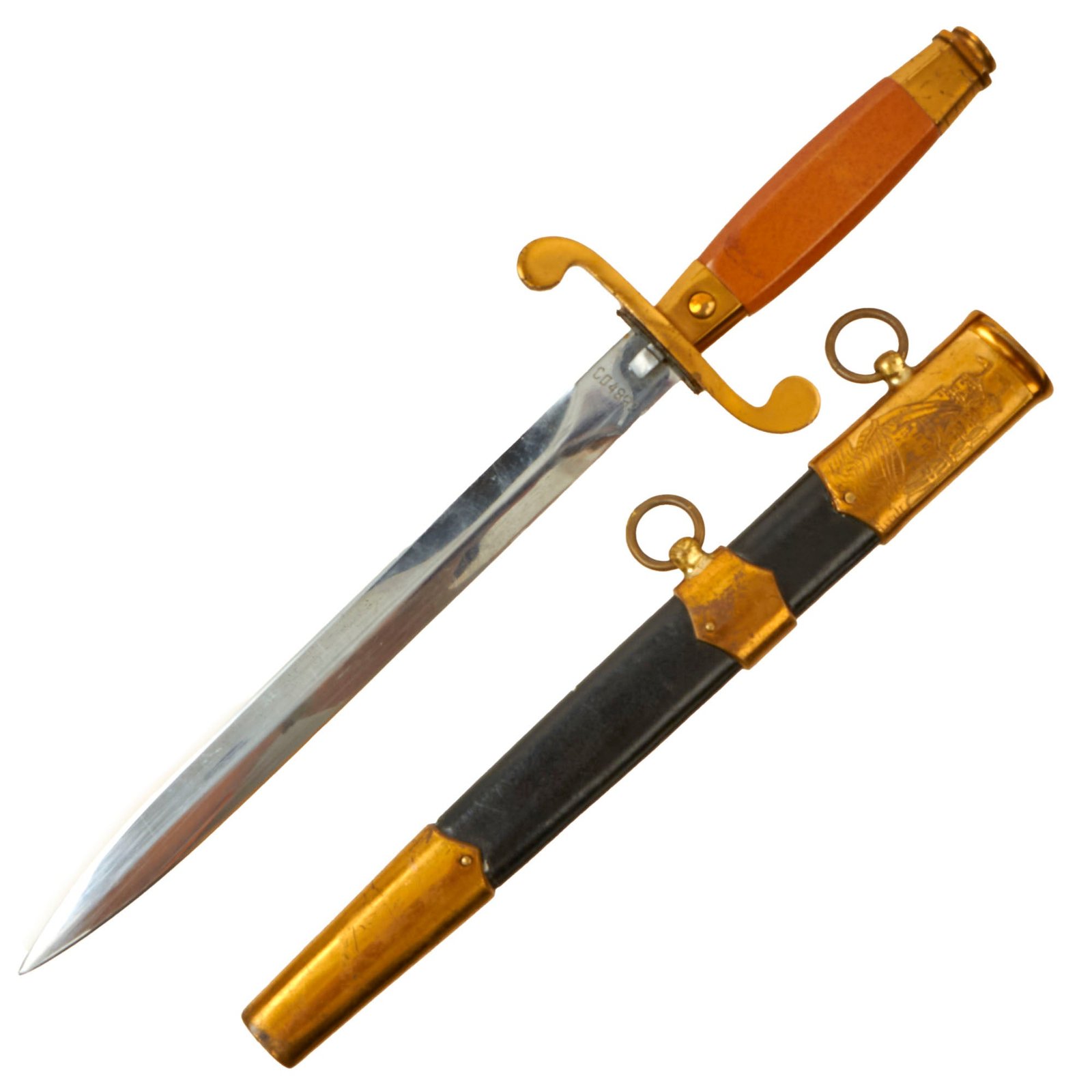 Buy Original Soviet Cold War Naval Dagger with Scabbard - Dated 1957 - Serial CO4892 | Original Firearms Antique For Sale