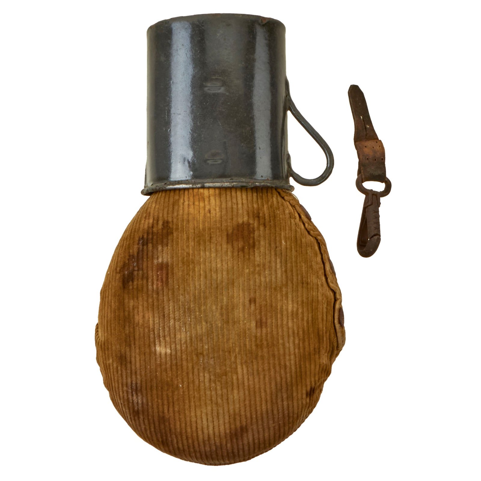 Buy Original German WWI Infantry M1915 Canteen with Corduroy Cover & Cup Dated 1918 - Feldflasche | Original Firearms Antique For Sale