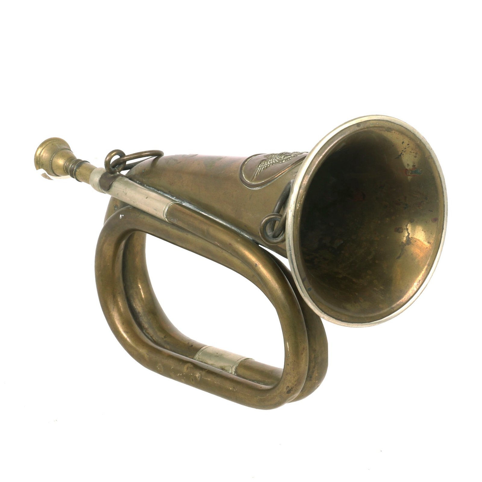 Buy Original Imperial German WWI Military Bugle Bearing Prussian Crest - circa 1914 | Original Firearms Antique For Sale