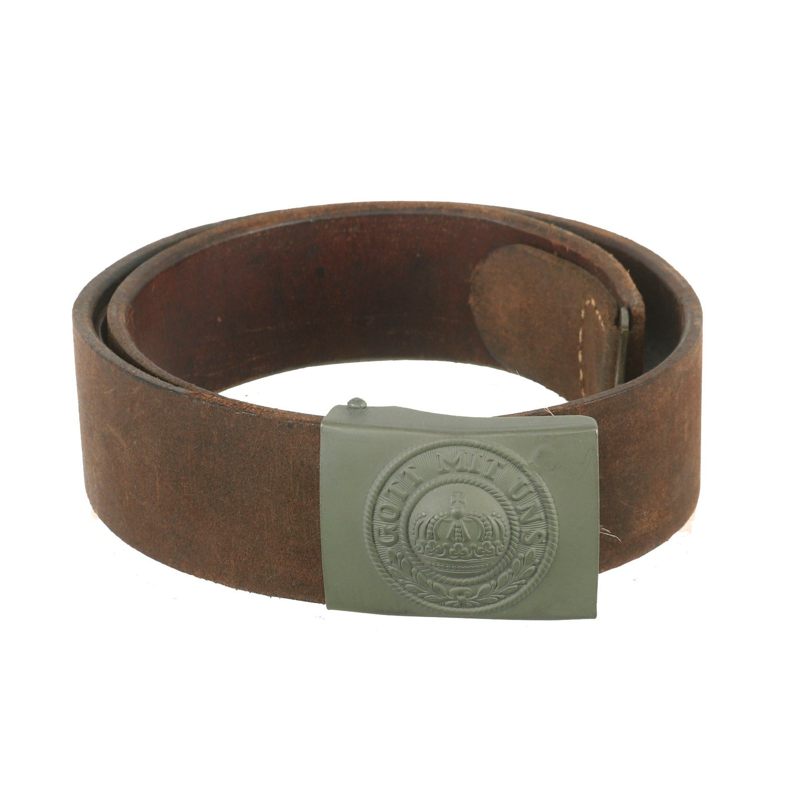 Buy Original Imperial German WWI M1915 Leather Belt with Unissued EM/NCO Prussian Steel Buckle - Dated 1915 | Original Firearms Antique For Sale