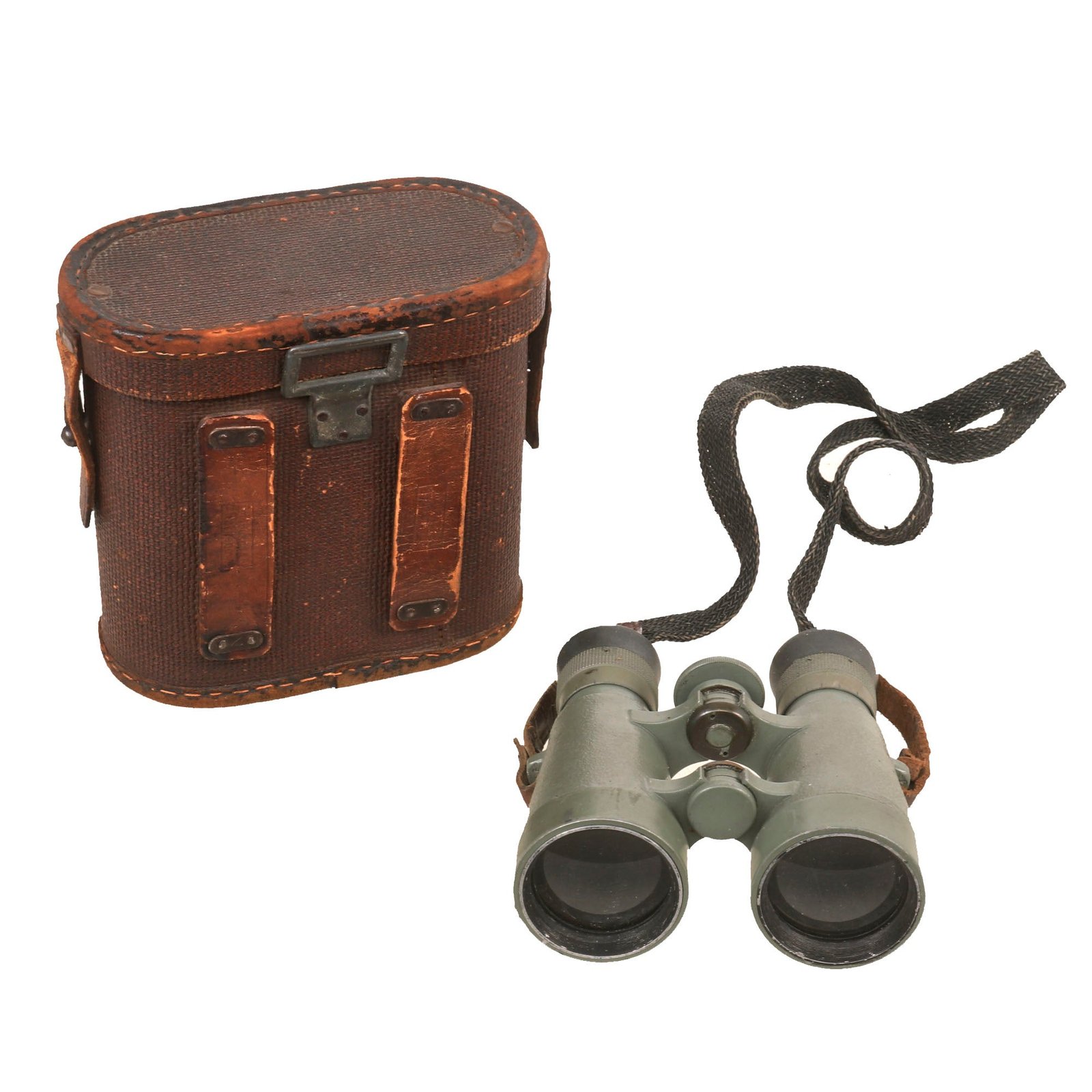 Buy Original Imperial German WWI Frenglas 08 Binoculars by Emil Busch A.G. in Ersatz Carrying Case with Extremely Scarce Papercloth Carrying Strap | Original Firearms Antique For Sale