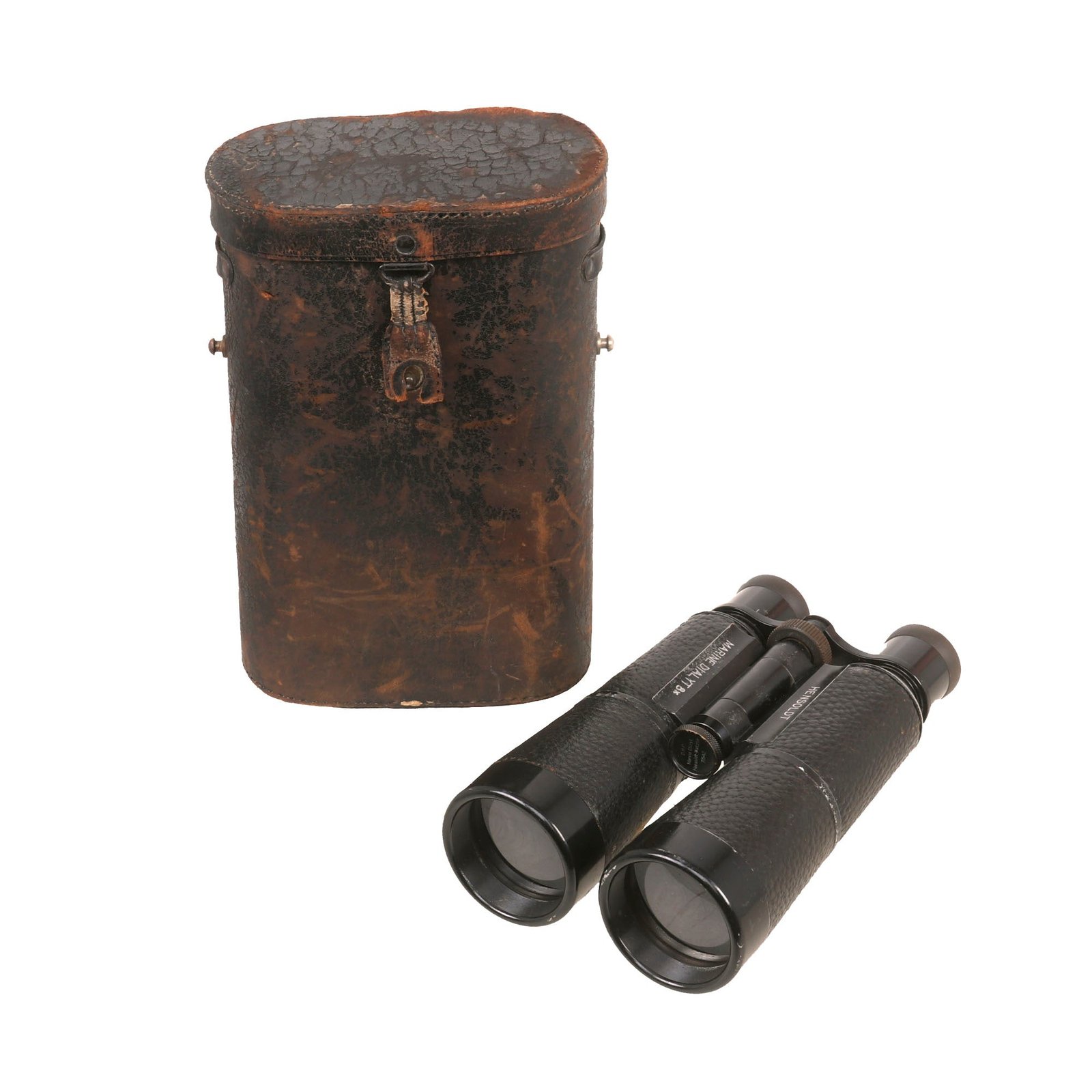 Buy Original German WWI Era Hensoldt 8x Marine Dialyt Binoculars in Leather Case | Original Firearms Antique For Sale