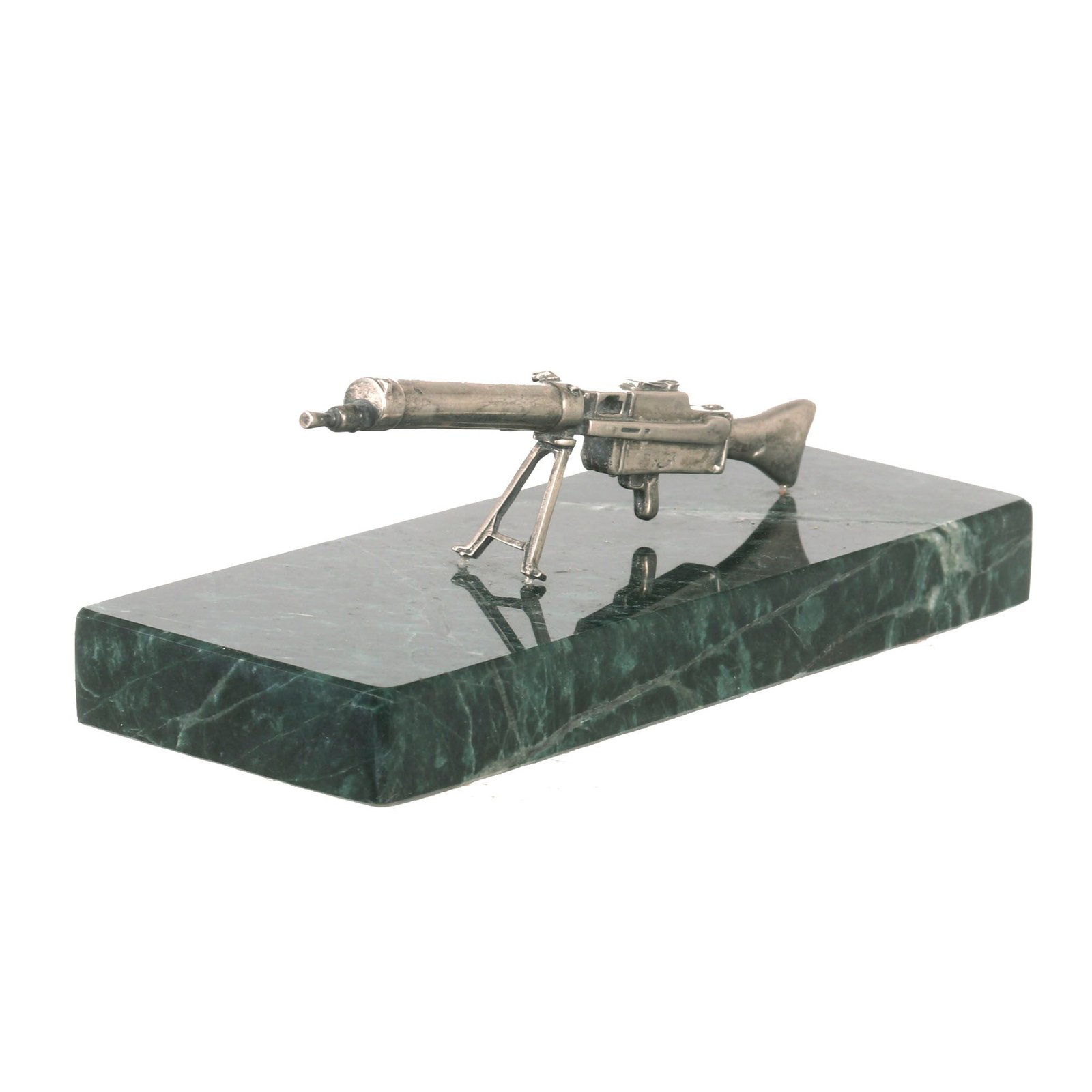 Buy Original Imperial German WWI MG 08/15 Model Desk Paperweight on Marble Base | Original Firearms Antique For Sale