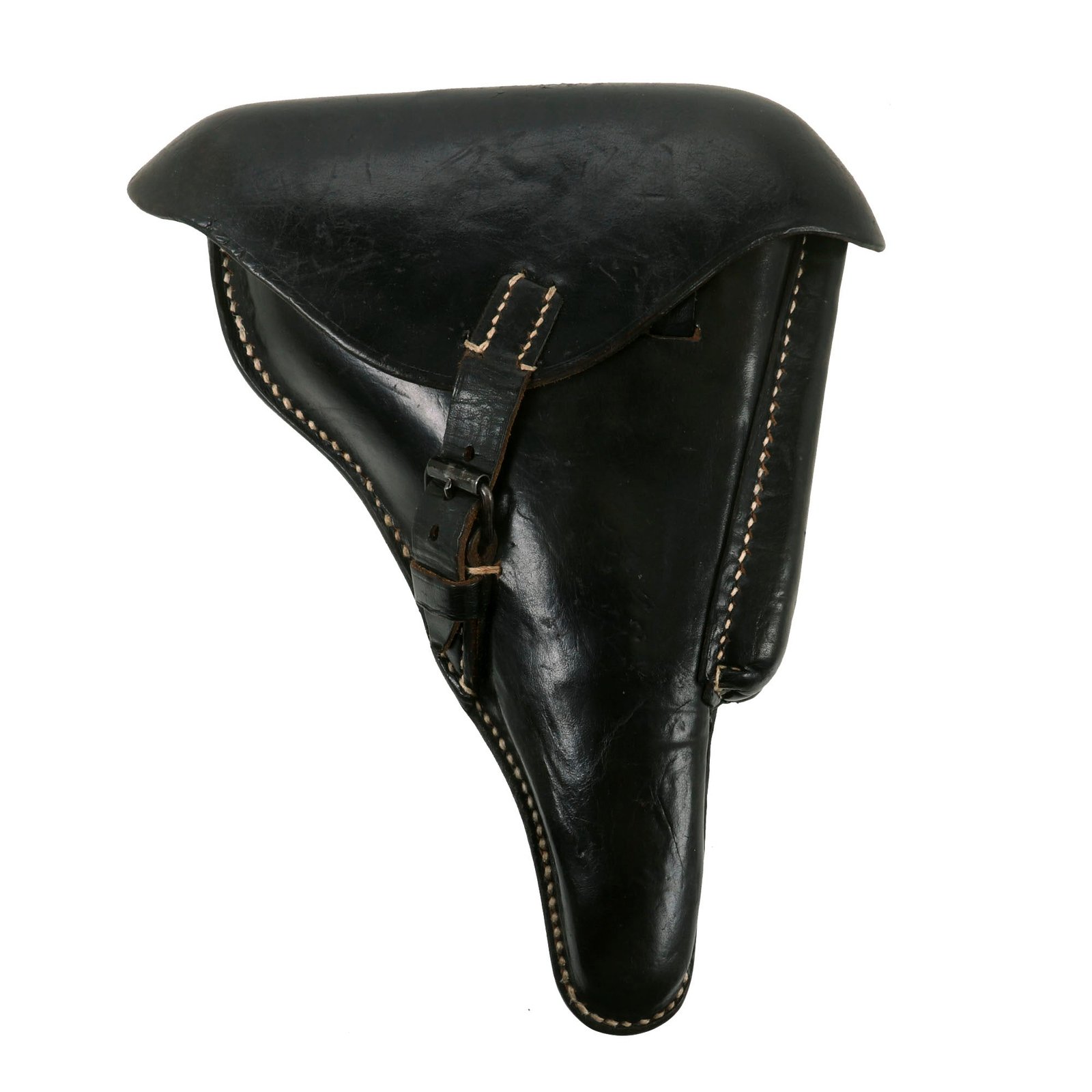 Buy Original German WWII P.08 Luger Pistol Black Leather Hardshell Holster by Hans Römer - dated 1941 | Original Firearms Antique For Sale