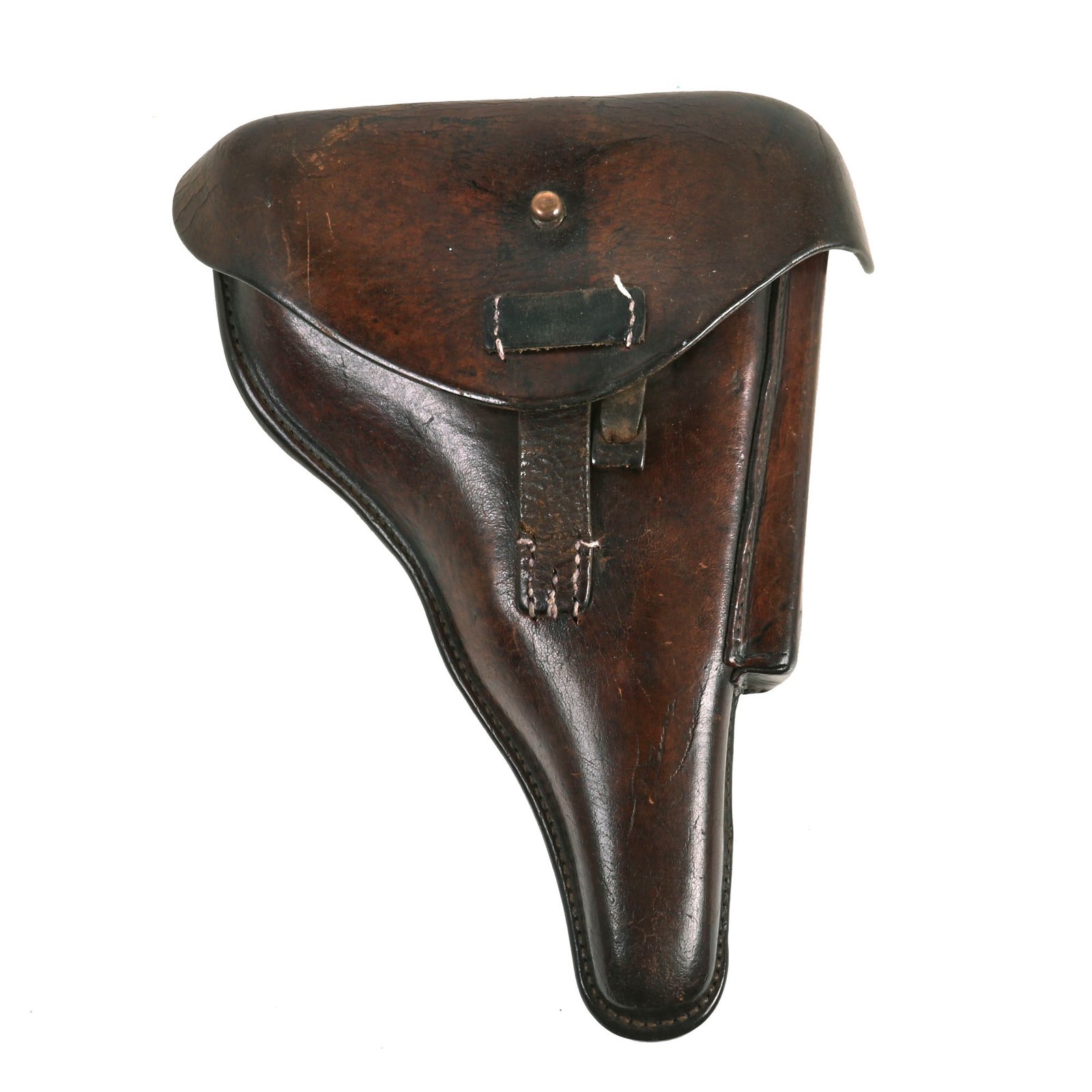 Buy Original German Pre-WWII Police-Marked Sunburst P08 Luger Holster with Wooden Placeholder Magazine by A. Fischer - Dated 1929 | Original Firearms Antique For Sale