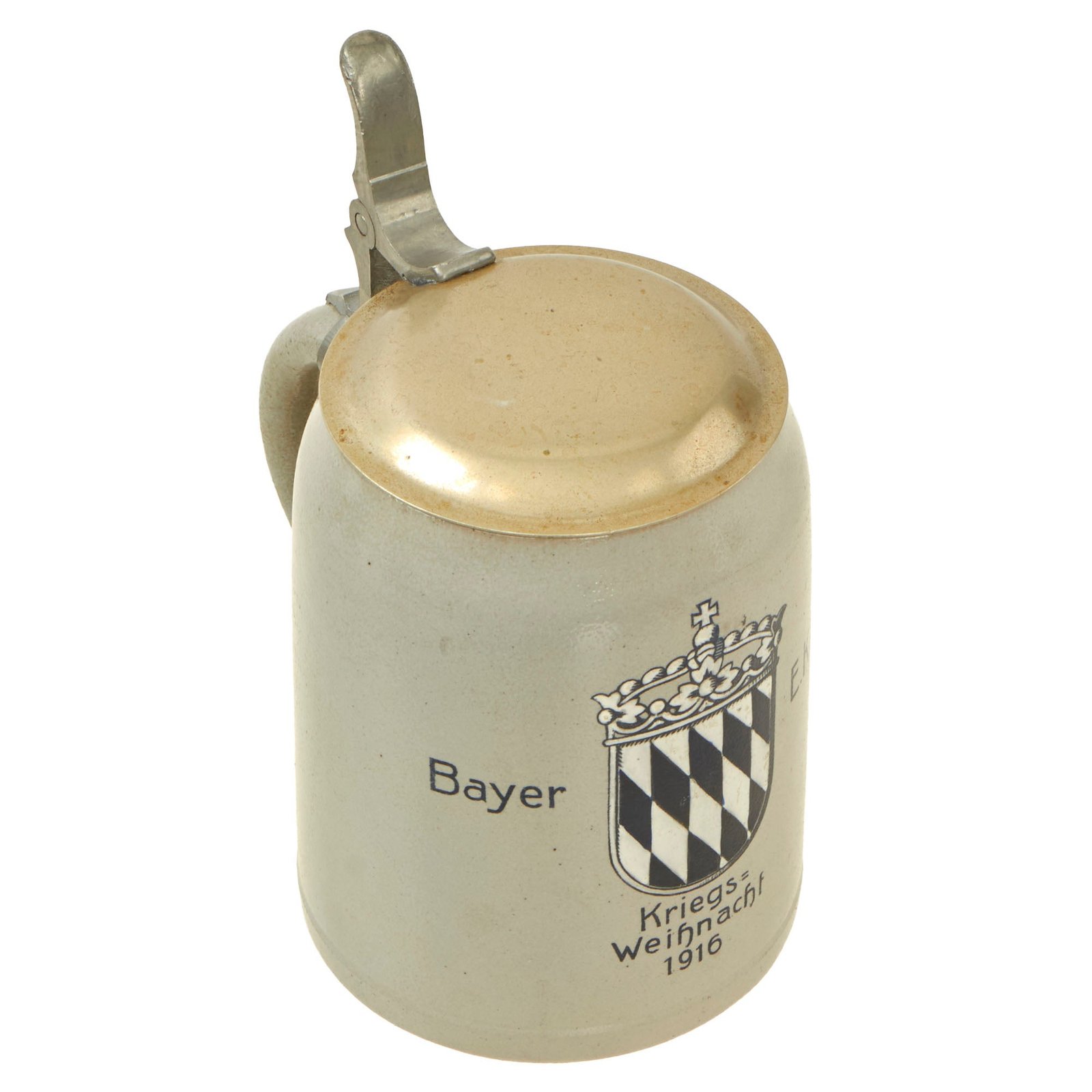 Buy Original German WWI Bavarian Regiment E.K.P. 20 Marked 0.5L Beer Christmas Stein - 1916 Dated | Original Firearms Antique For Sale