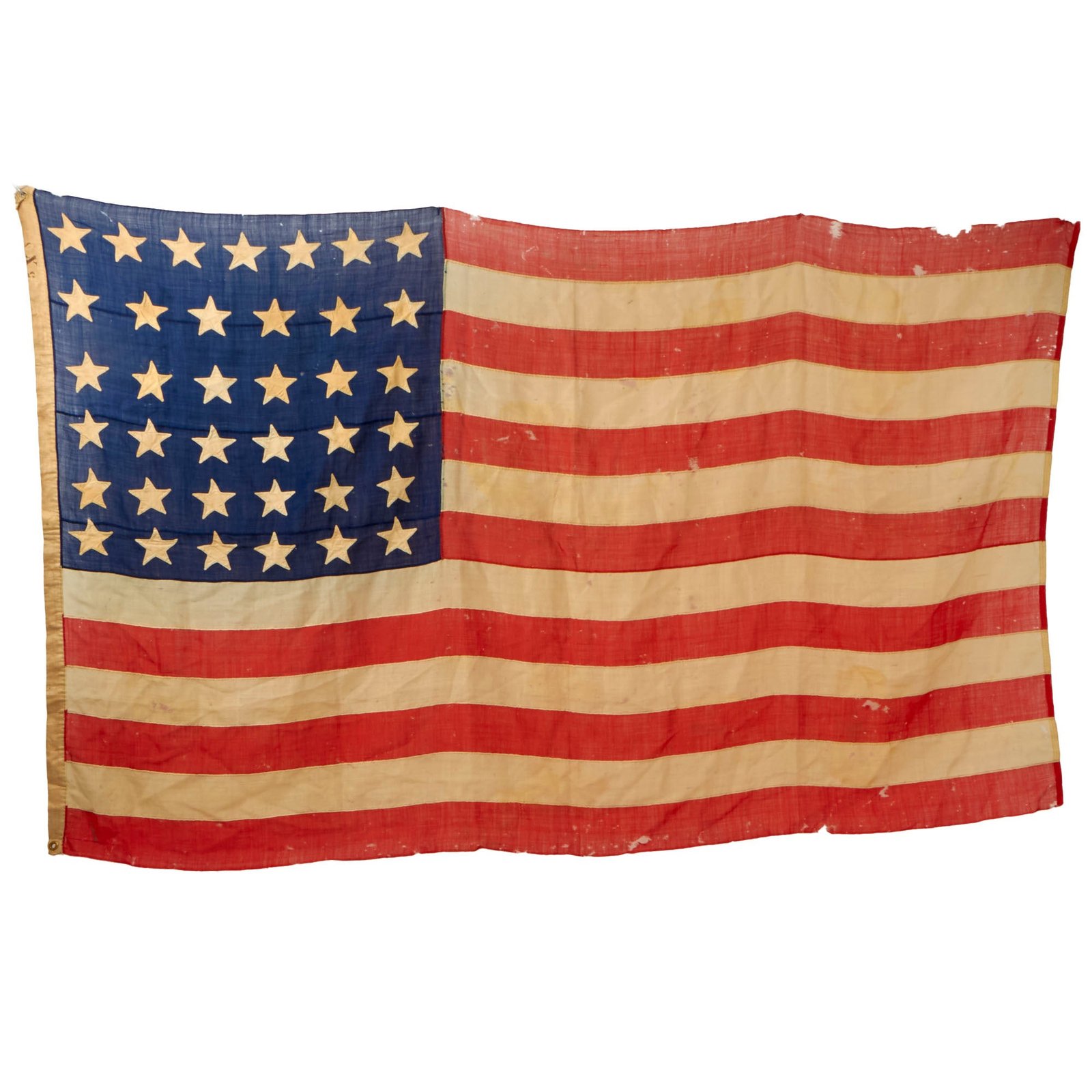 Buy Original U.S. Reconstruction Era 37-Star (1867-1877) Handsewn United States National Flag - 5 x 8 Feet | Original Firearms Antique For Sale