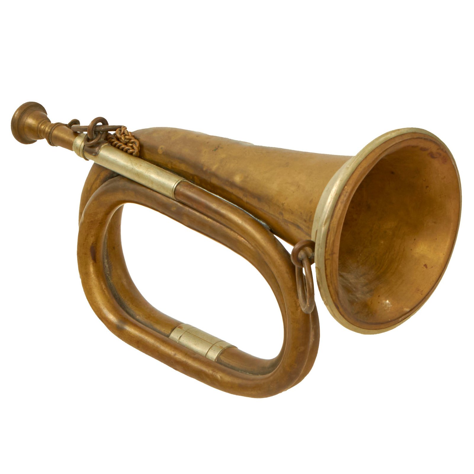 Buy Original Imperial German WWI Military Bugle by A. K. Hüttl Graslitz | Original Firearms Antique For Sale