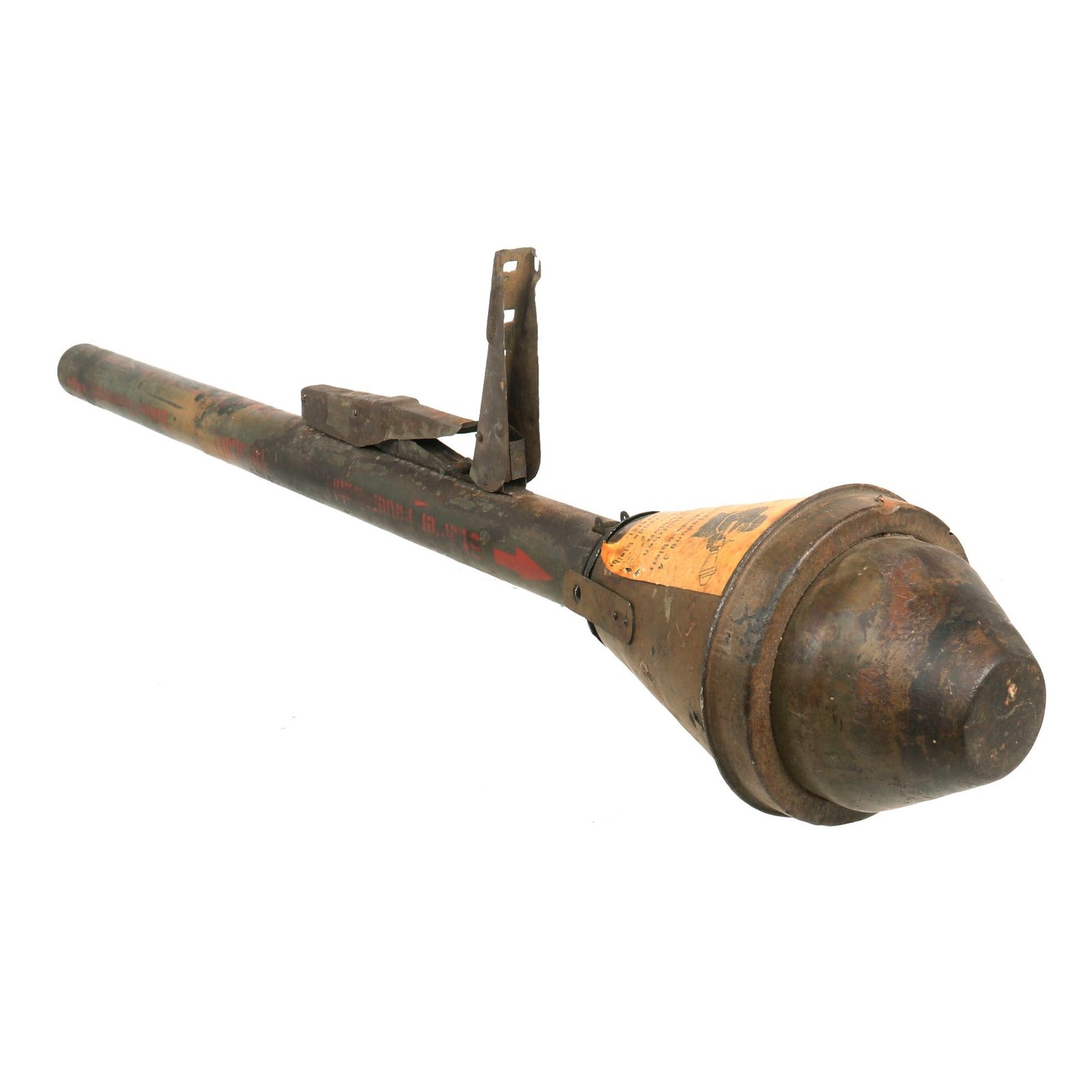 Buy Original German WWII Inert Panzerfaust 100 Anti-Tank Rocket with Launcher - Authentic Paint and Paper Label | Original Firearms Antique For Sale