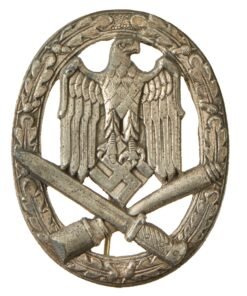 Buy Original German WWII Silver Grade General Assault Badge - Unmarked Solid Back | Original Firearms Antique For Sale
