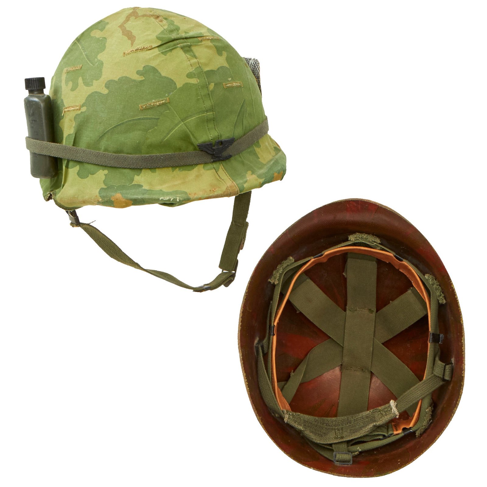 Buy Original U.S. Vietnam War M1 Helmet with 1975 Dated Camouflage Cover and Liner | Original Firearms Antique For Sale