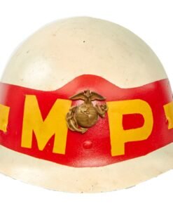 Buy Original U.S. Korean War Era WWII Reissued US Marine Corps Military Police Painted M1 Helmet Liner By Firestone With EGA | Original Firearms Antique For Sale
