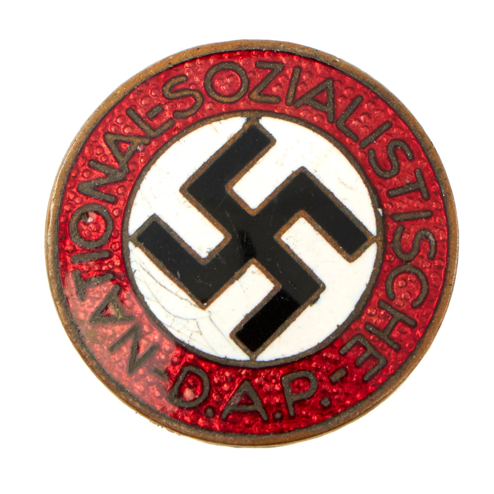 Buy Original German NSDAP Party Enamel Membership Badge Pin by Gustav Mössmer - RZM M1/127 | Original Firearms Antique For Sale