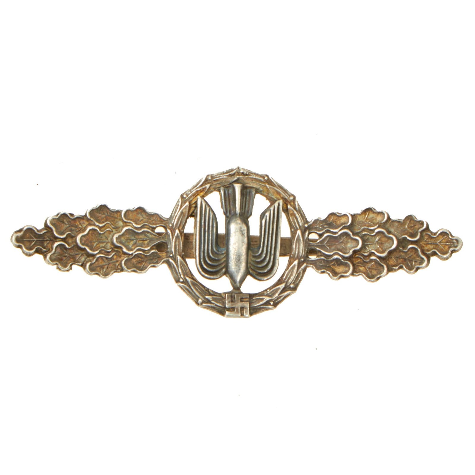 Buy Original German WWII Early Nickel Luftwaffe Silver Grade Front Flying Clasp for Bombers & Dive Bombers (Kampf & Sturzkampfflieger) | Original Firearms Antique For Sale