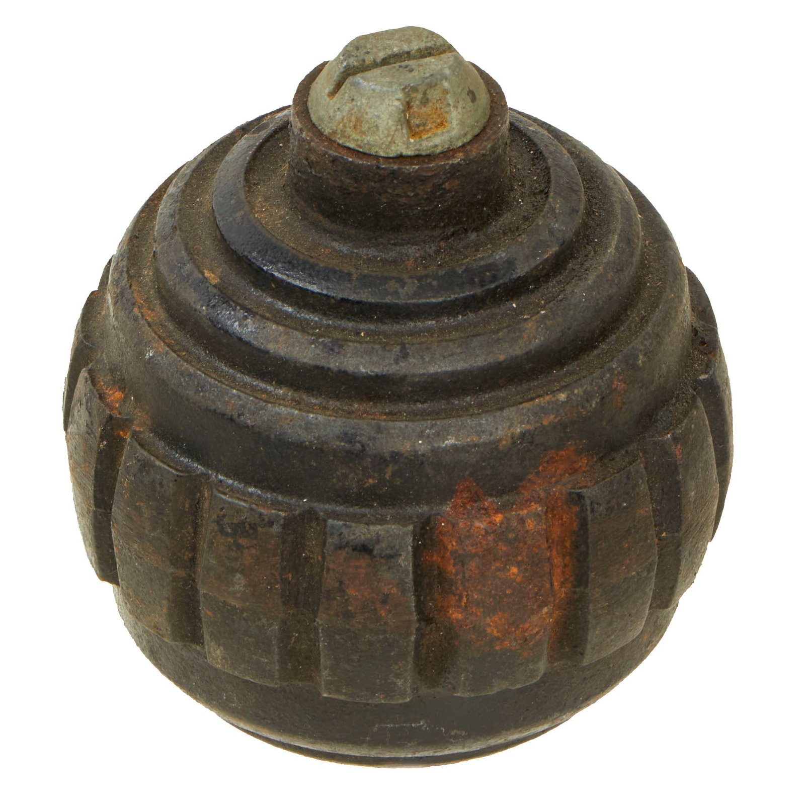 Buy Original Imperial German WWI Model 1915 n/A Ball Hand Fragmentation Inert Grenade With Transit Plug - Kugelhandgranate | Original Firearms Antique For Sale