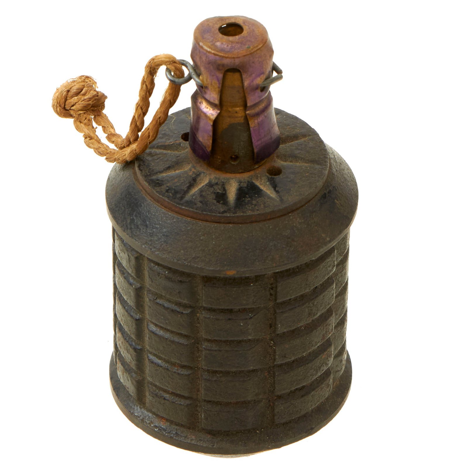Buy Original Japanese WWII 1940 Dated Type 97 Inert Fragmentation Hand Grenade with Fuse - Fine Condition | Original Firearms Antique For Sale