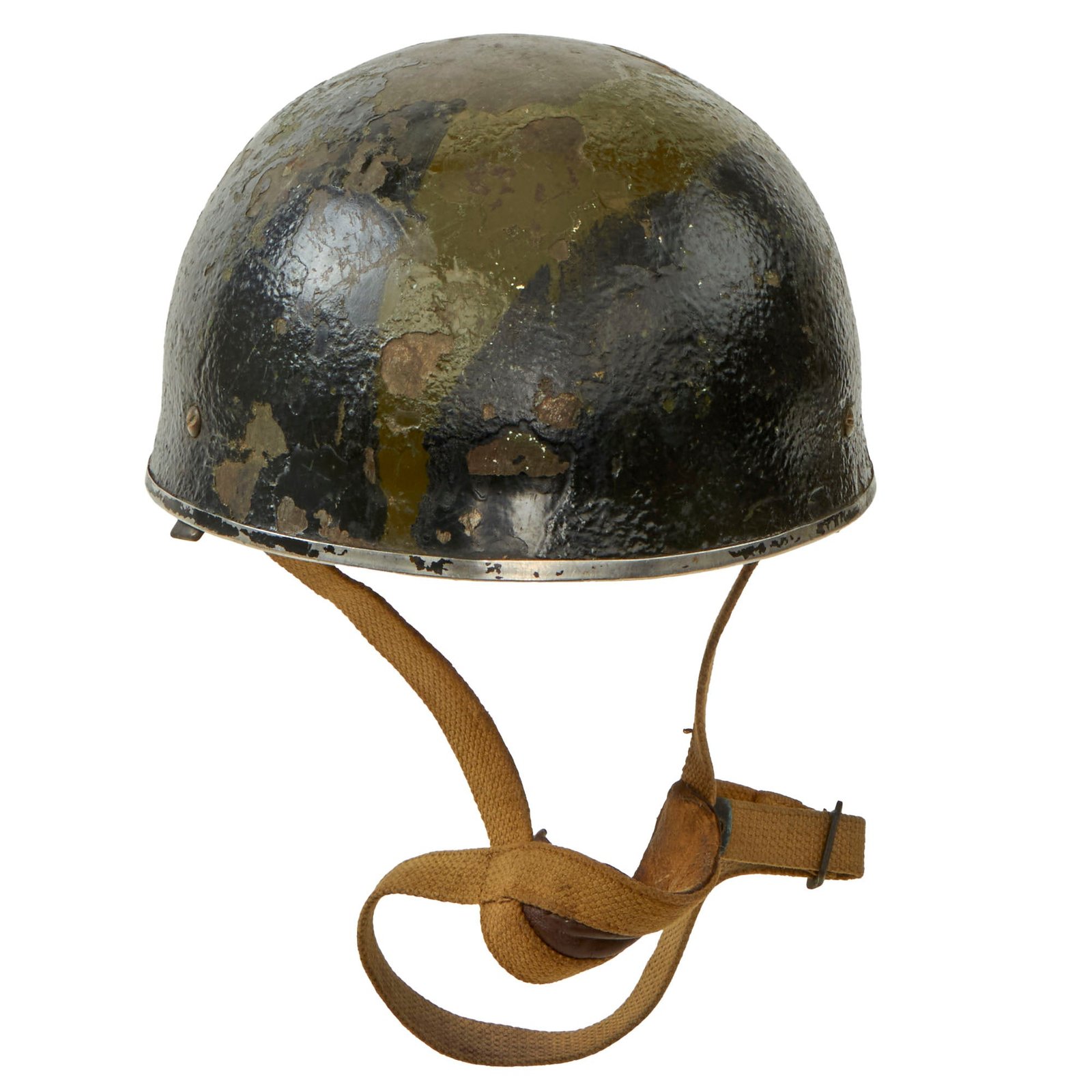 Buy Original British WWII Camouflage Painted HSAT MKII Paratrooper Helmet By BMB Dated 1944 | Original Firearms Antique For Sale