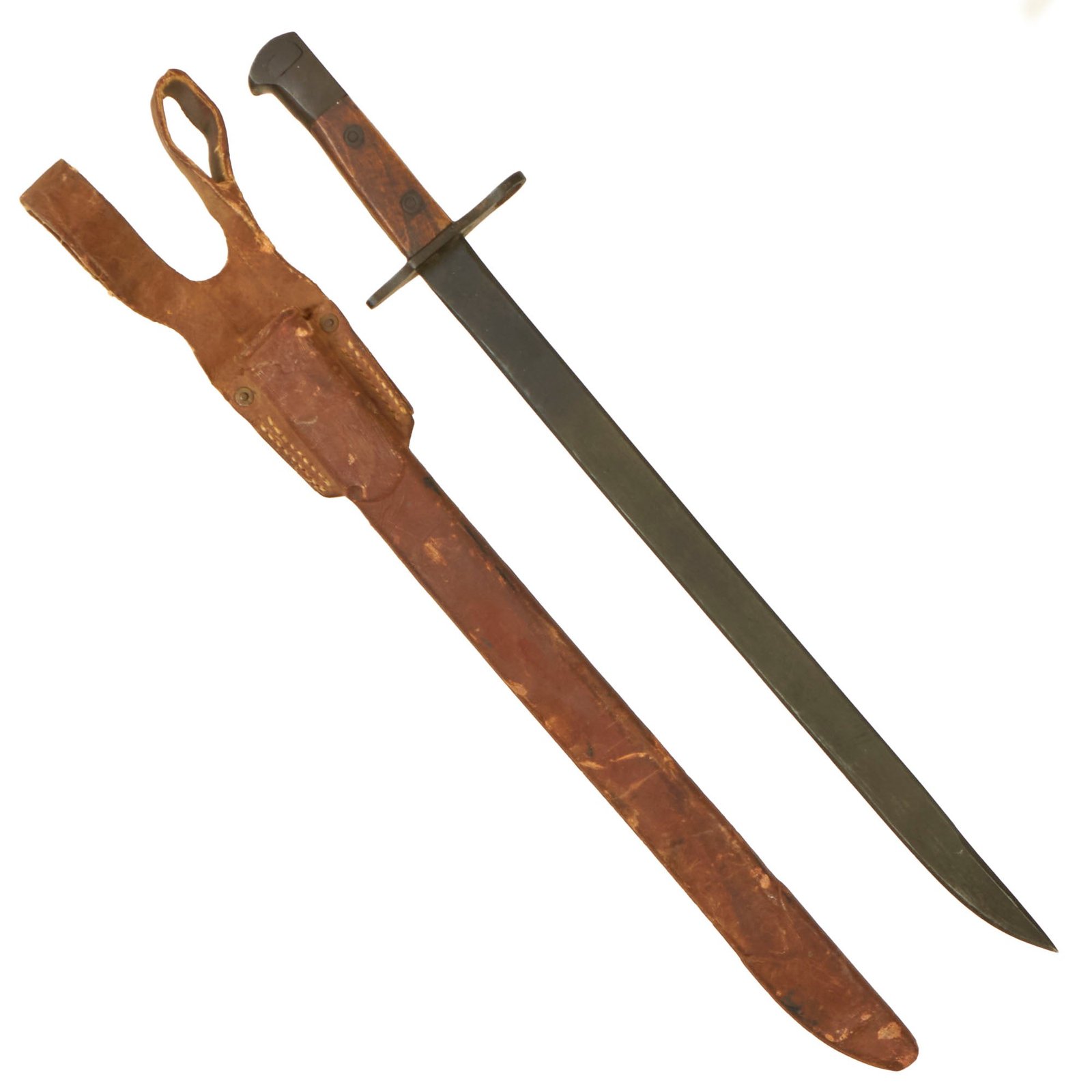 Buy Original Japanese Late WWII Arisaka Type 30 Last Ditch Bayonet with Rubberized Canvas Sheath and Belt Loop | Original Firearms Antique For Sale