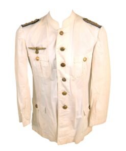 Buy Original German WWII Kriegsmarine Kapitänleutnant Officers White Summer Uniform Tunic with Banded Collar | Original Firearms Antique For Sale