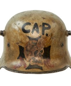 Buy Original Imperial German WWI M16 Stahlhelm Helmet Shell Decorated for Motorcycle Club Post War - marked ET64 | Original Firearms Antique For Sale
