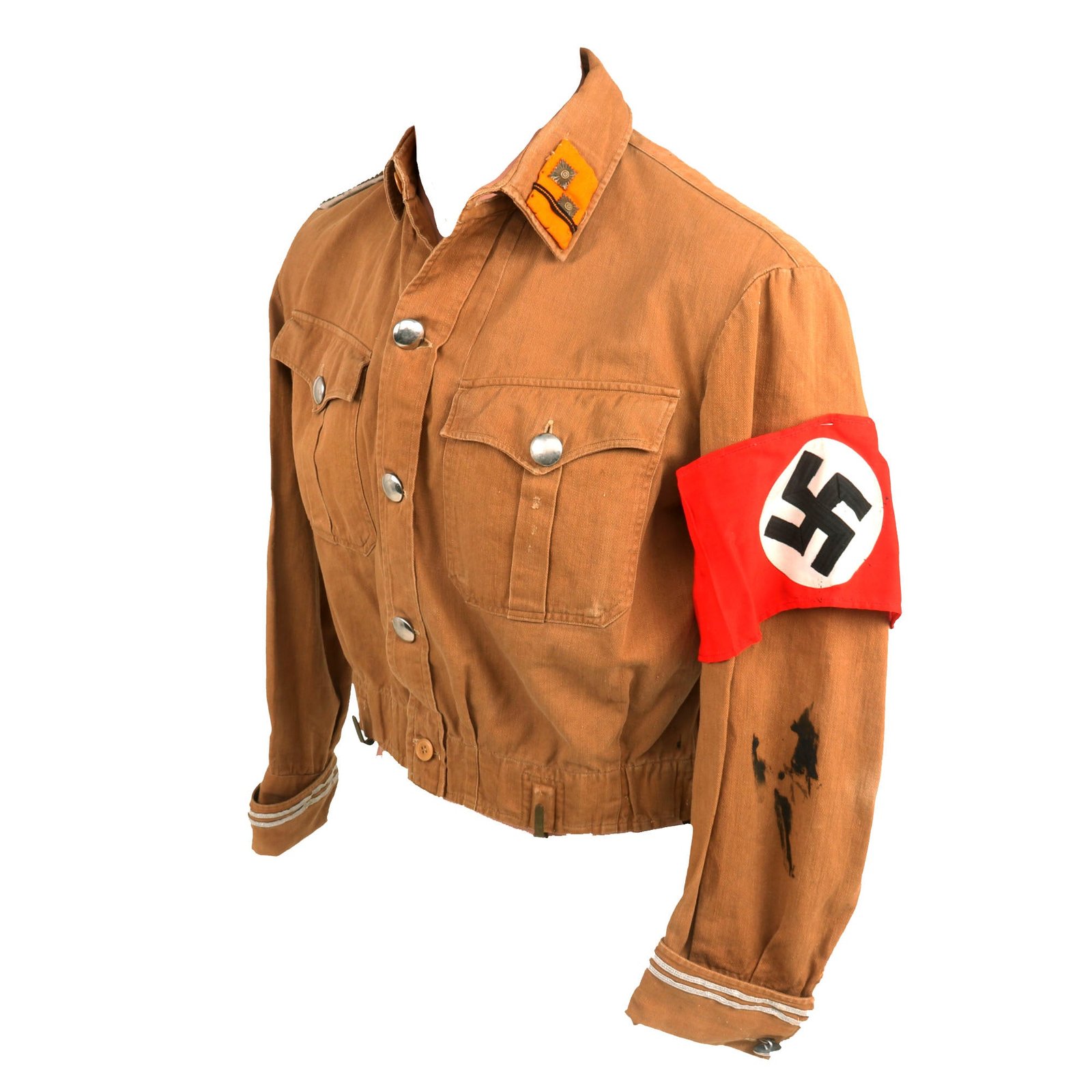 Buy Original German WWII SA Südwest Group "Foot" SA-Obertruppführer NCO Brown Shirt Tunic with Armband - Maker Marked | Original Firearms Antique For Sale